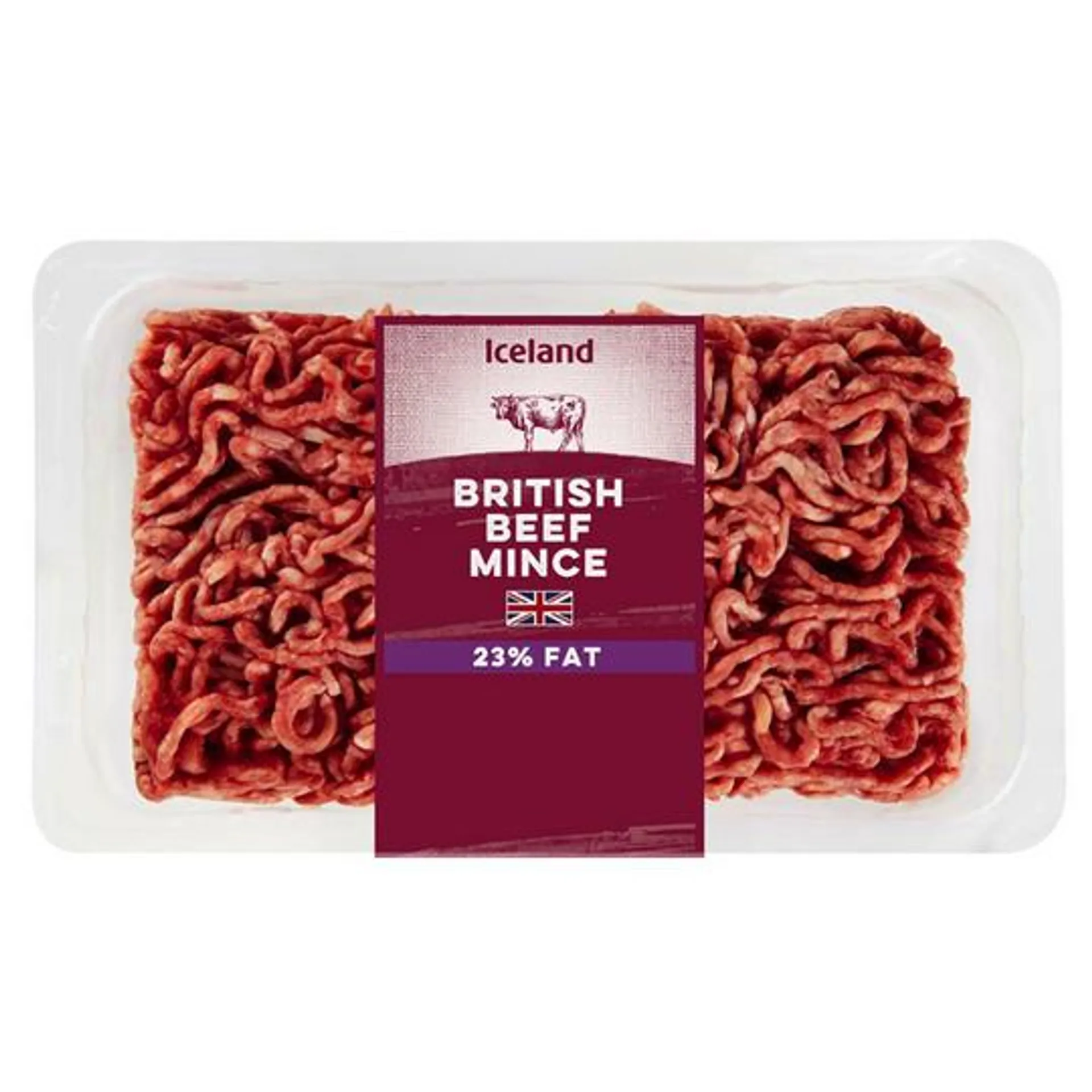 Iceland British Beef Mince 23% Fat 500g