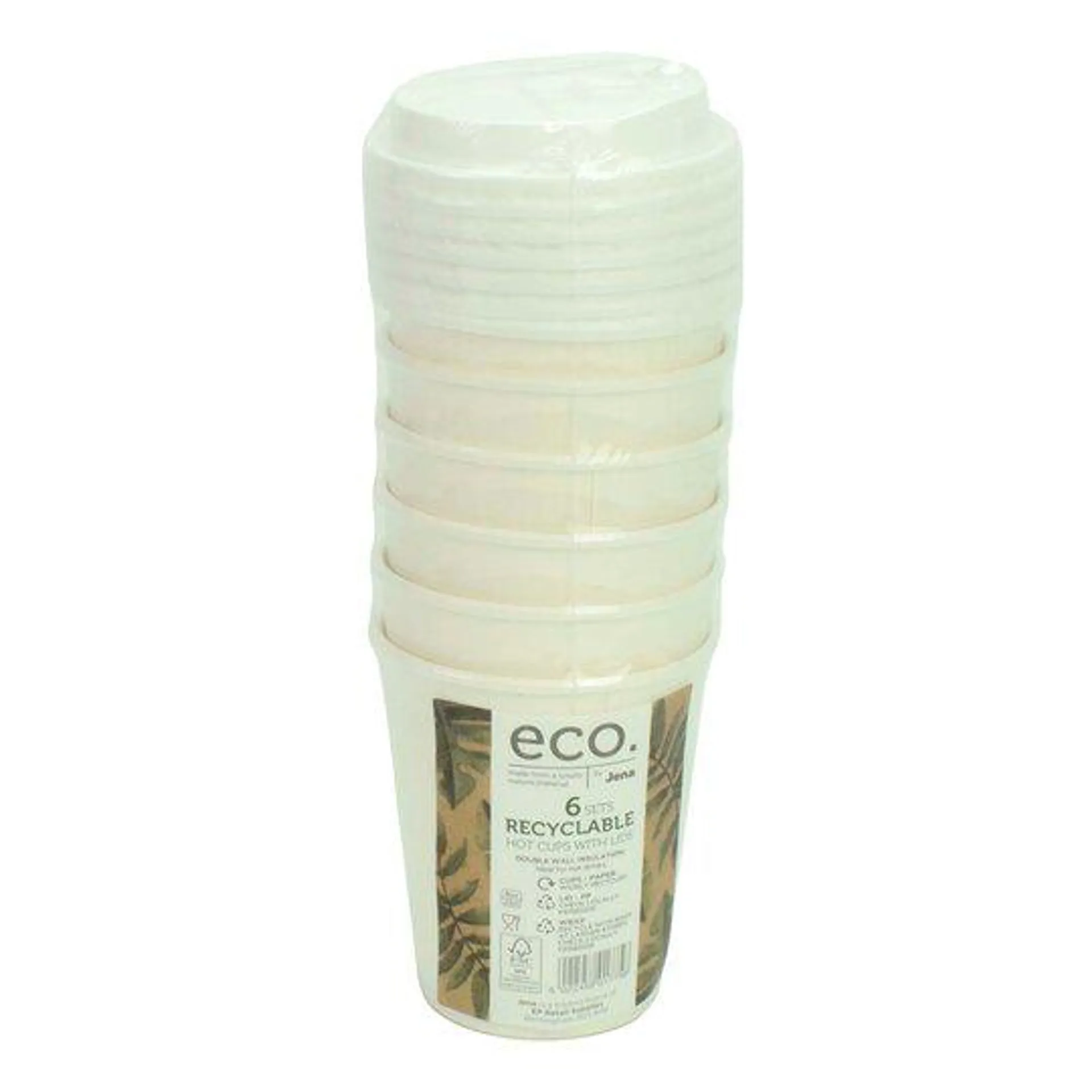 Eco Paper Cup With Recyclable Lid 23Cl 6 Pack