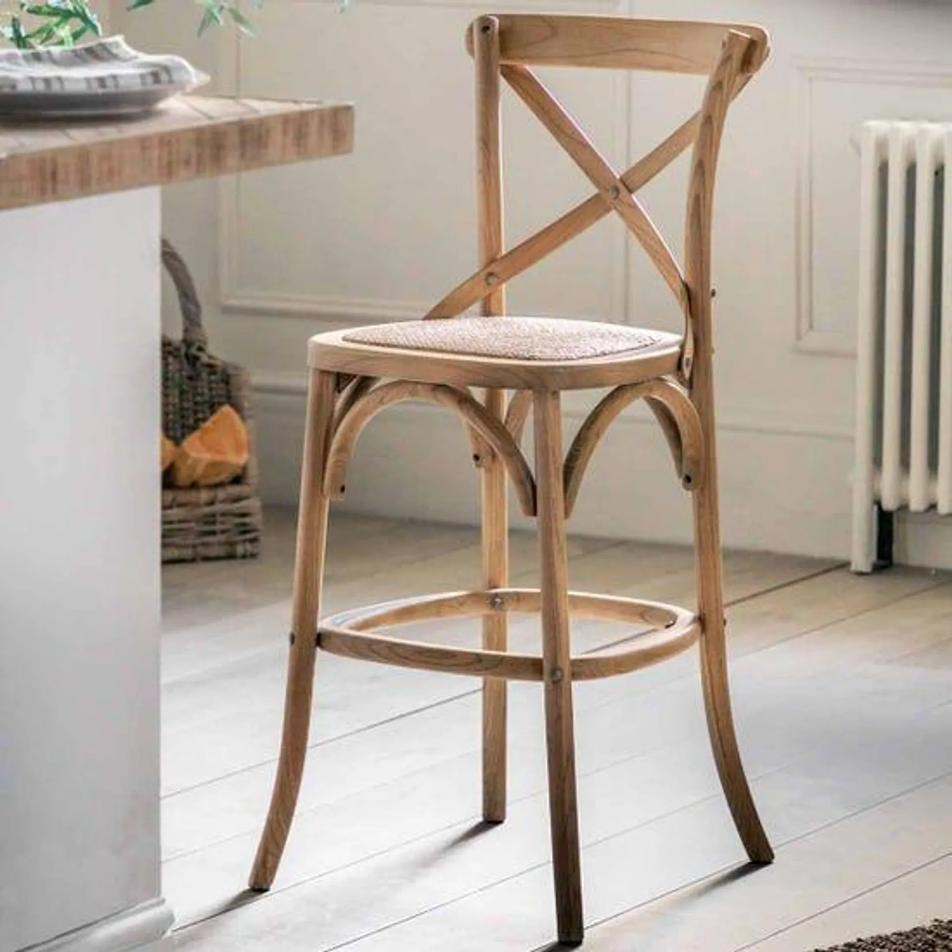 Gallery Direct Palma Stool Natural/Rattan Set of 2