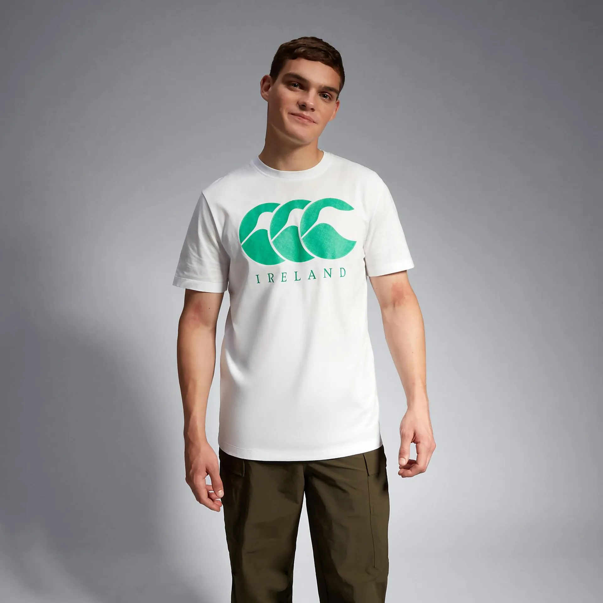 ADULT UNISEX IRELAND LOGO TEE WHITE/GREEN