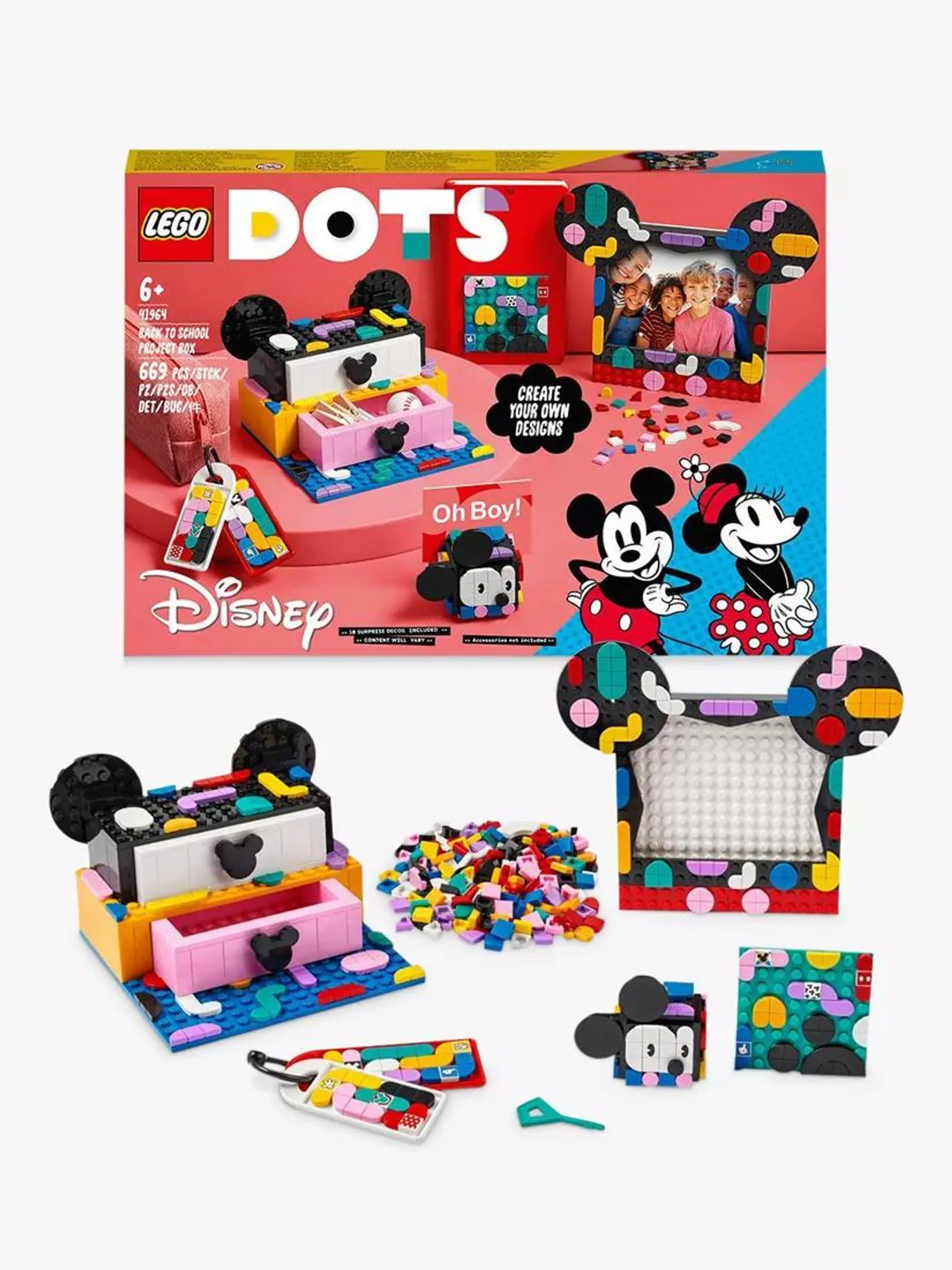 DOTS 41964 Mickey Mouse & Minnie Mouse Back-to-School Project Box