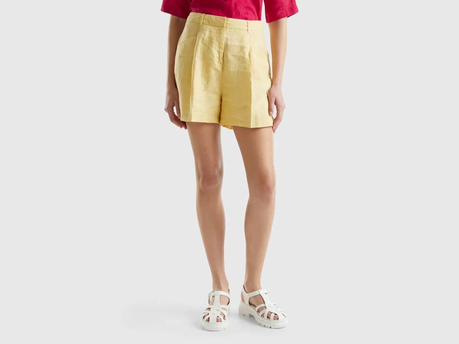 Bermudas in pure linen