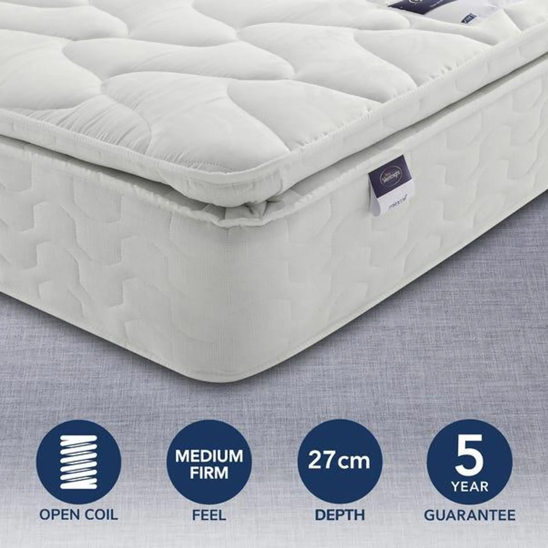 Silentnight Medium Firm Miracoil Pillowtop Mattress