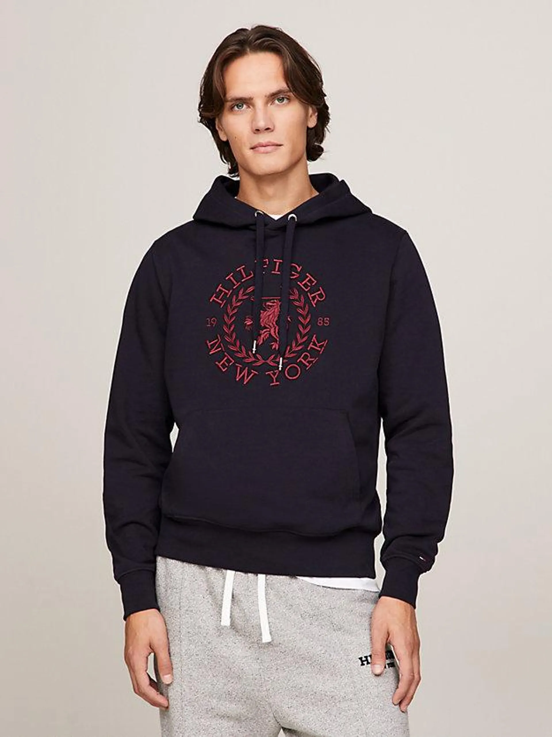 Oversized Crest Logo Terry Hoody