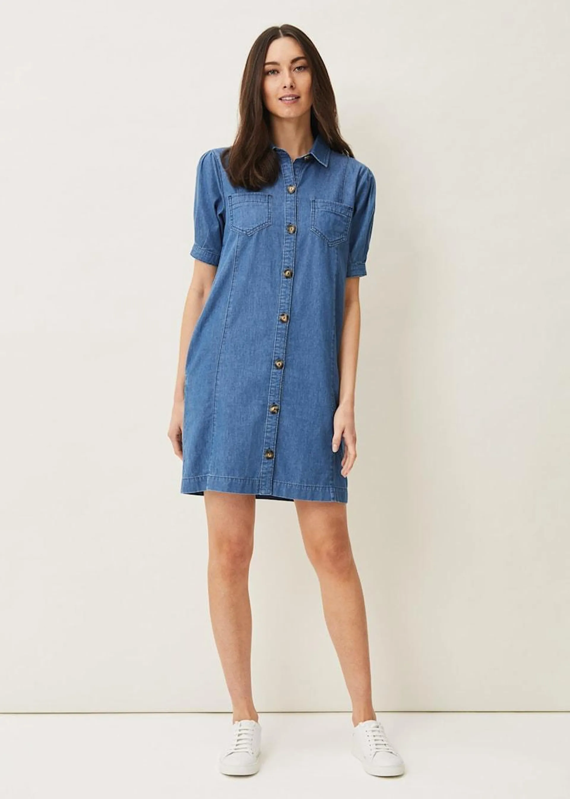 Kiah Puff Sleeve Denim Dress