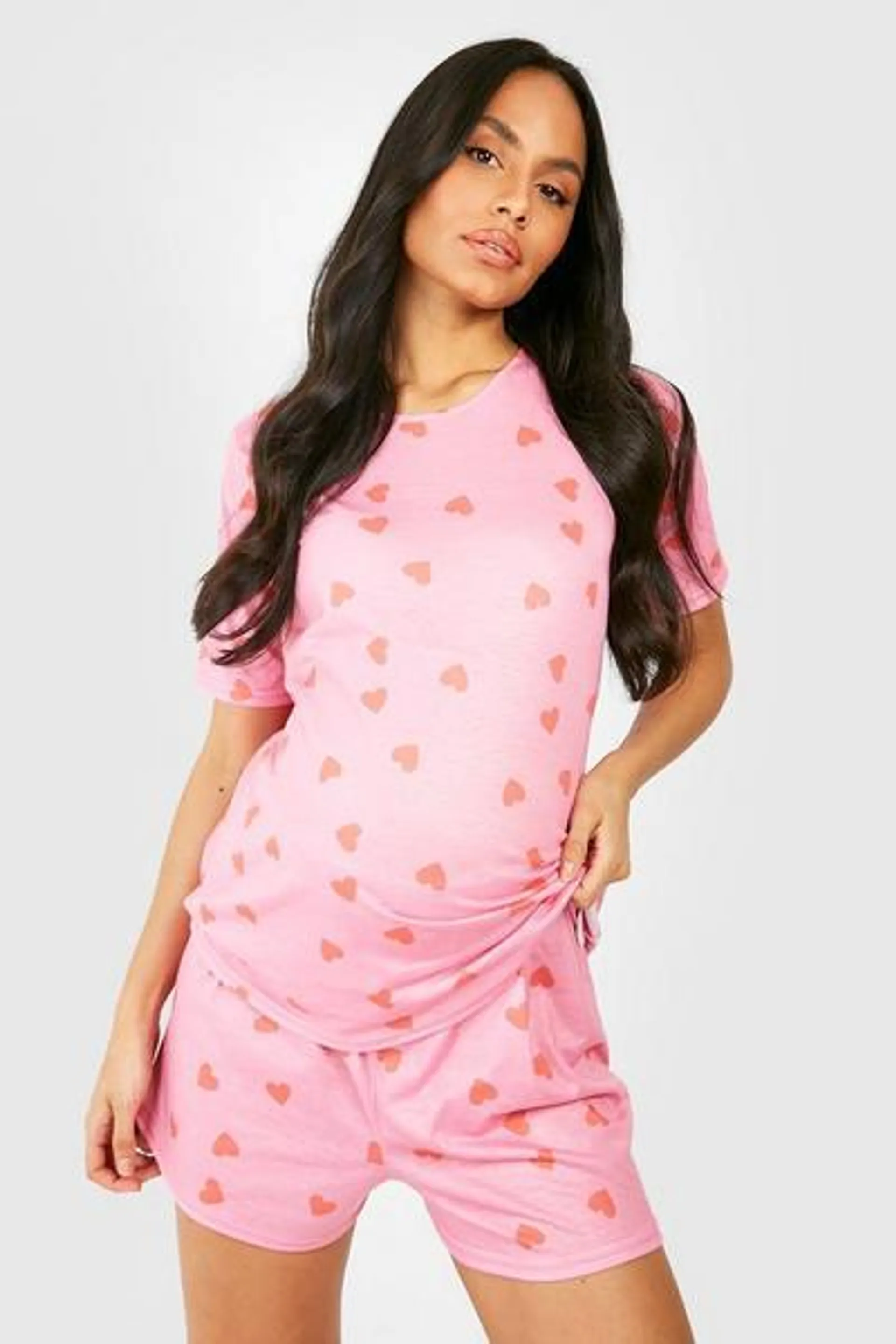 Maternity Love Heart Pyjama Short Set