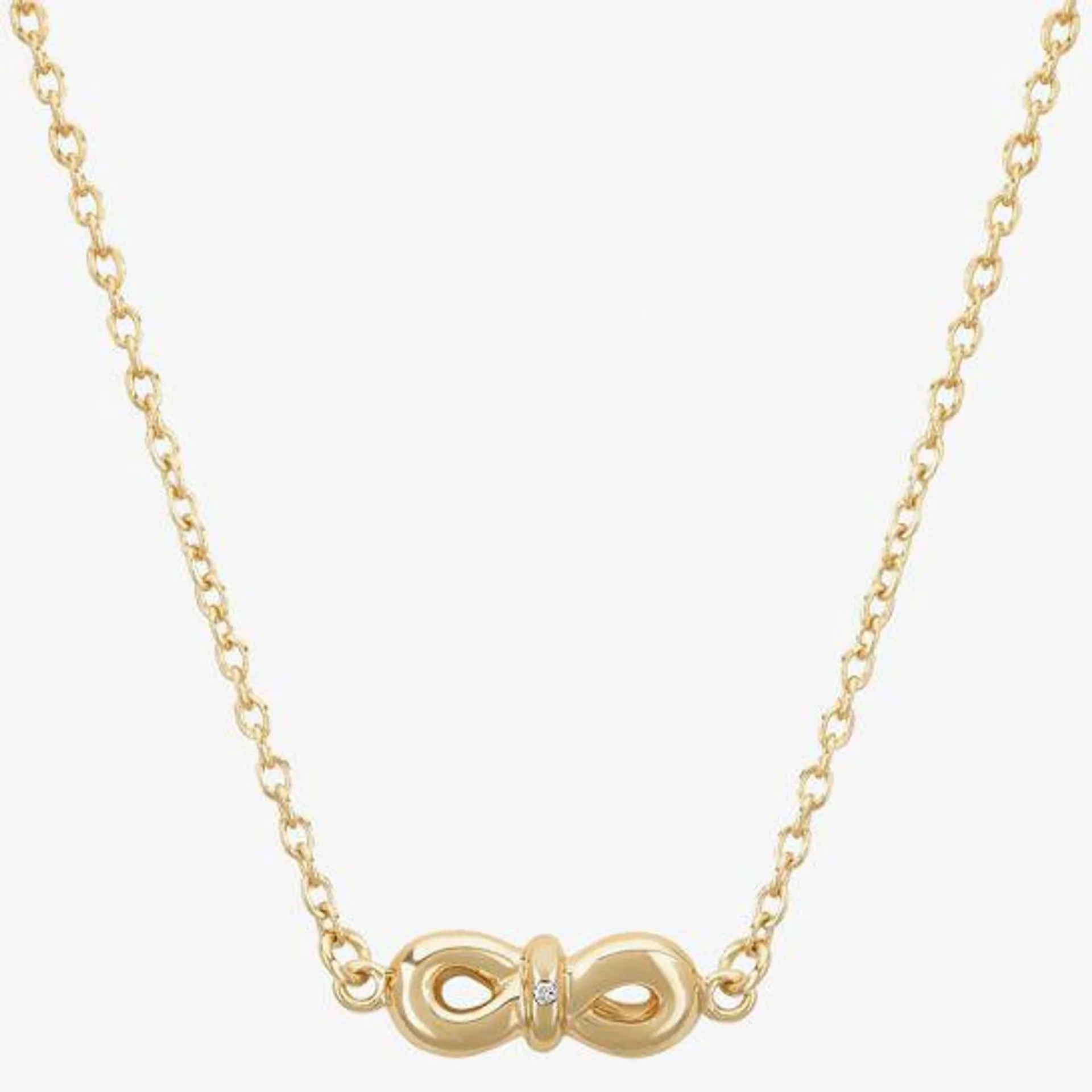 Gold Infinity Bow Necklace