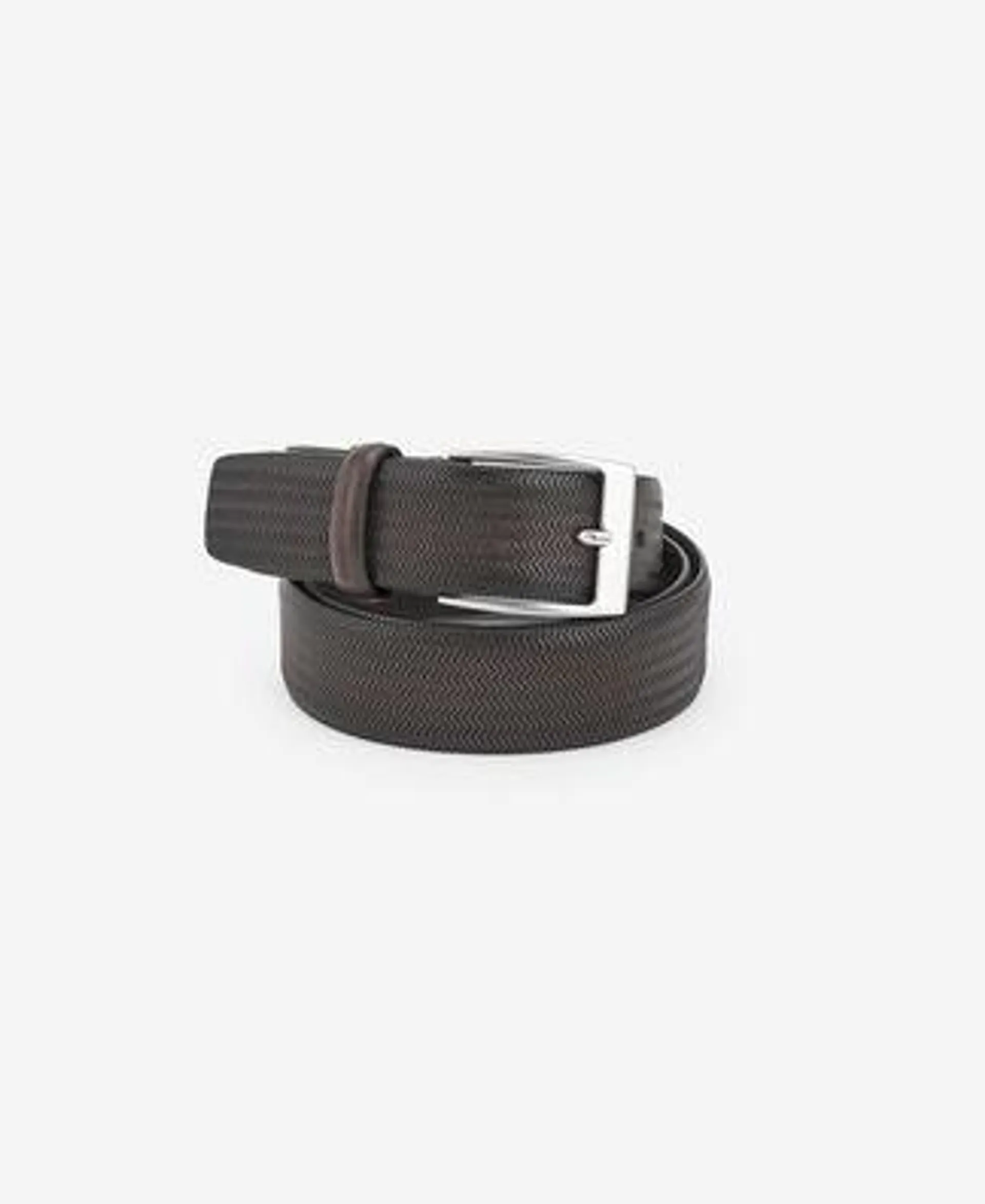 Brown leather textured belt