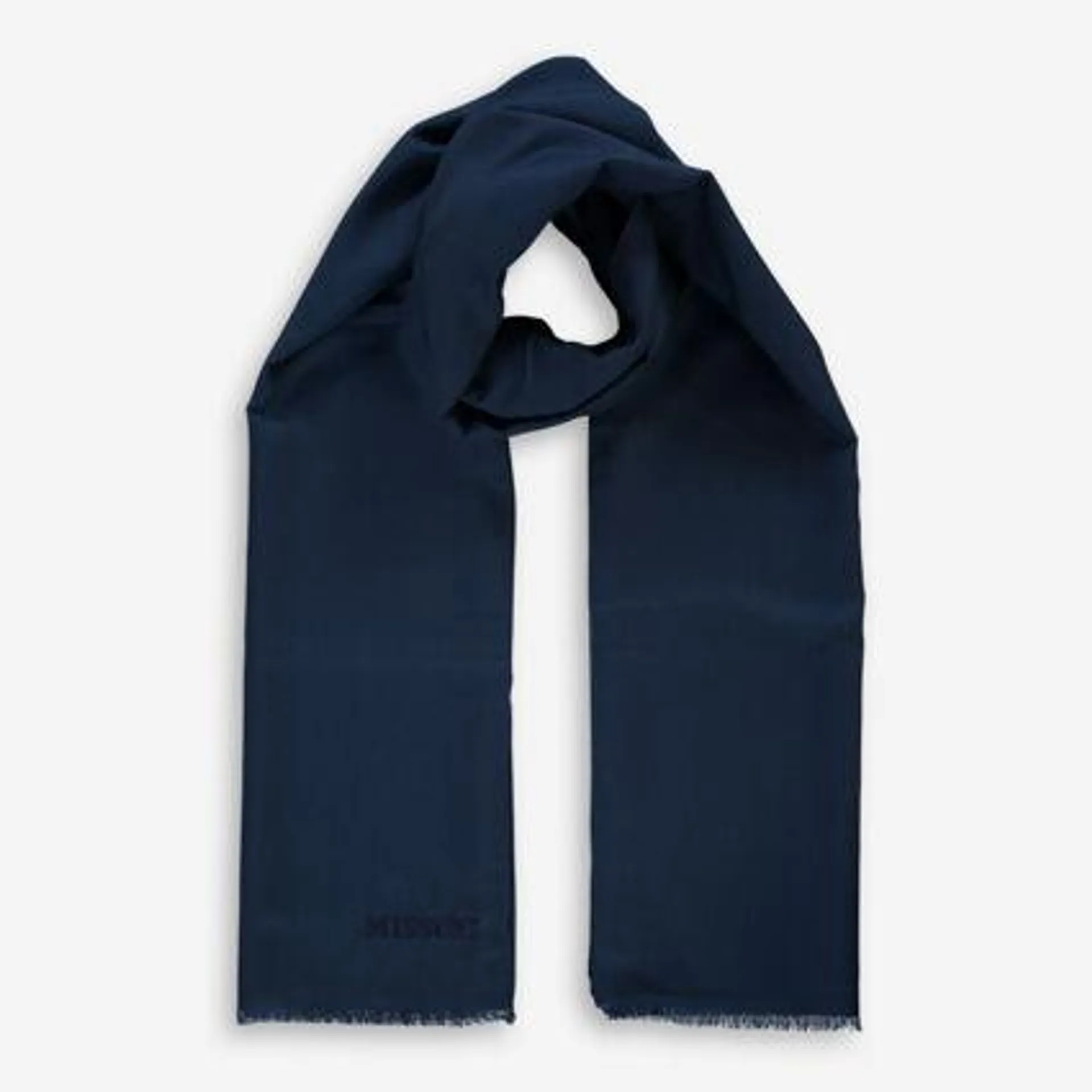 Navy Embroidered Logo Scarf
