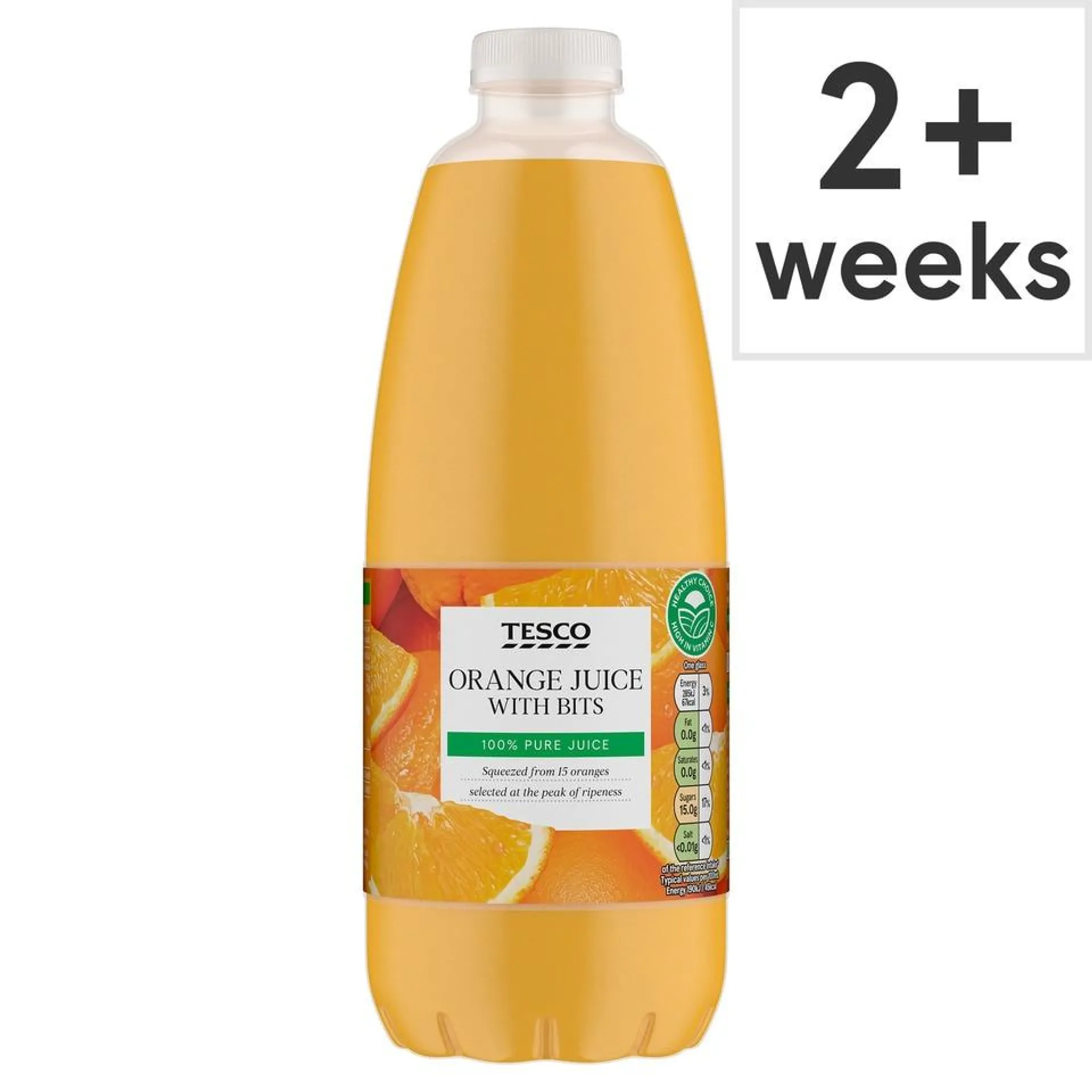 Tesco 100% Pure Squeezed Orange Juice With Bits 1 Litre