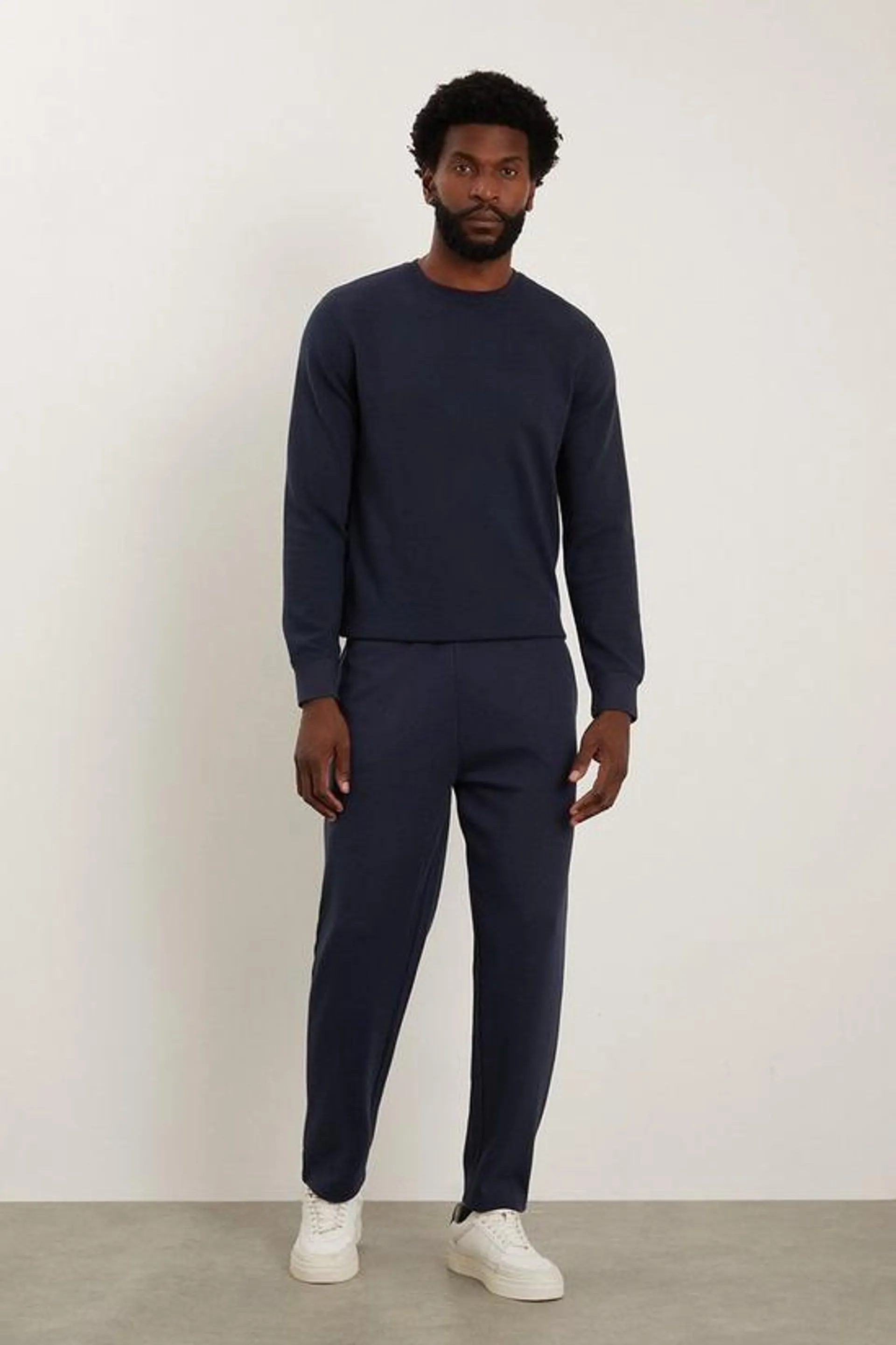 Navy Interlock Double Faced Jogger