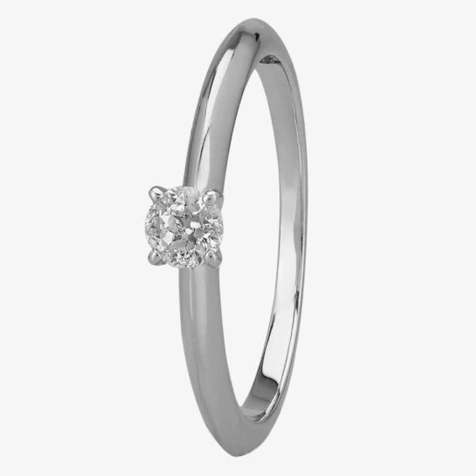 Mastercut Simplicity Four Claw 18ct White Gold 0.15ct Diamond Solitaire Ring C5RG001 015W