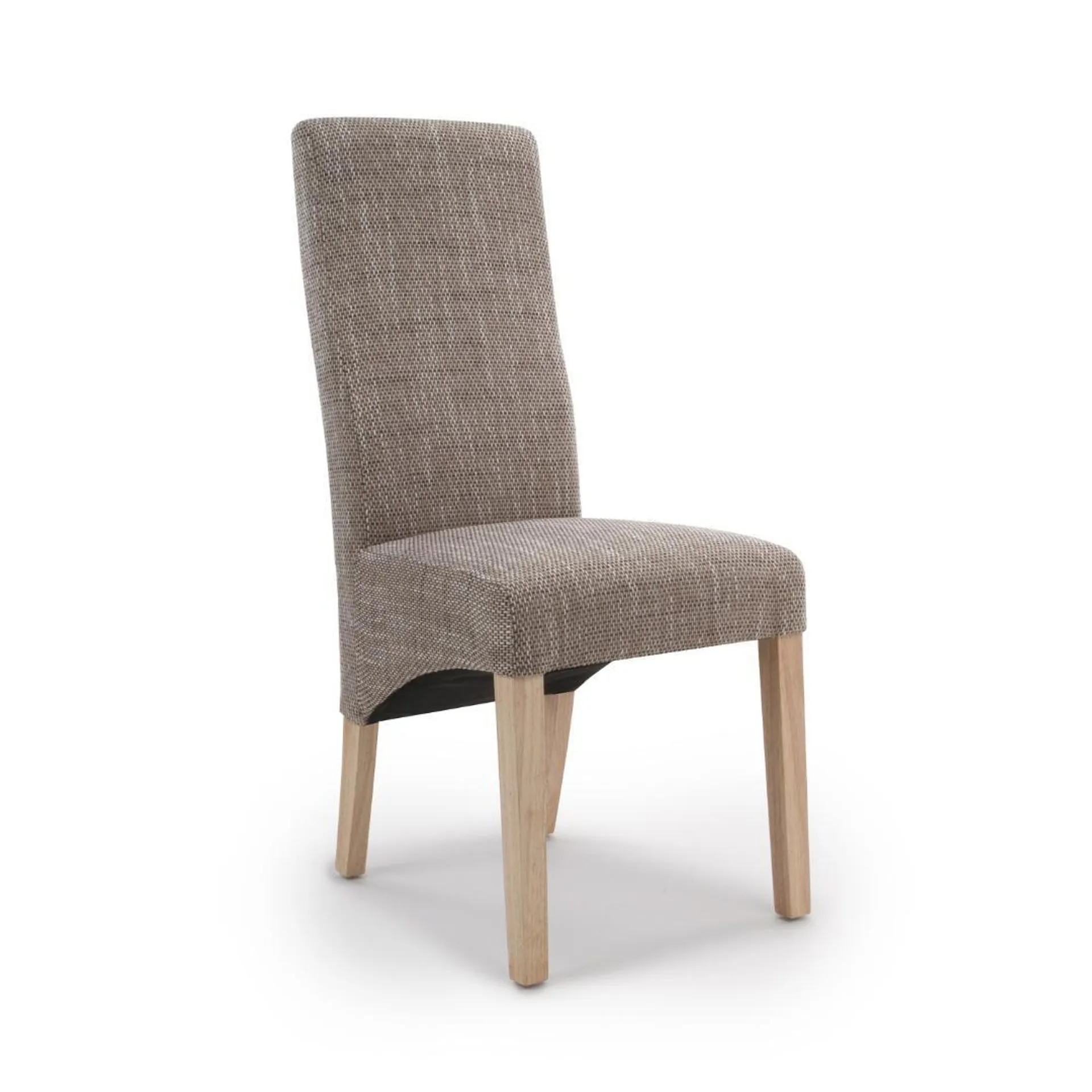 Baxter Wave Back Tweed Oatmeal Dining Chair Set Of 2