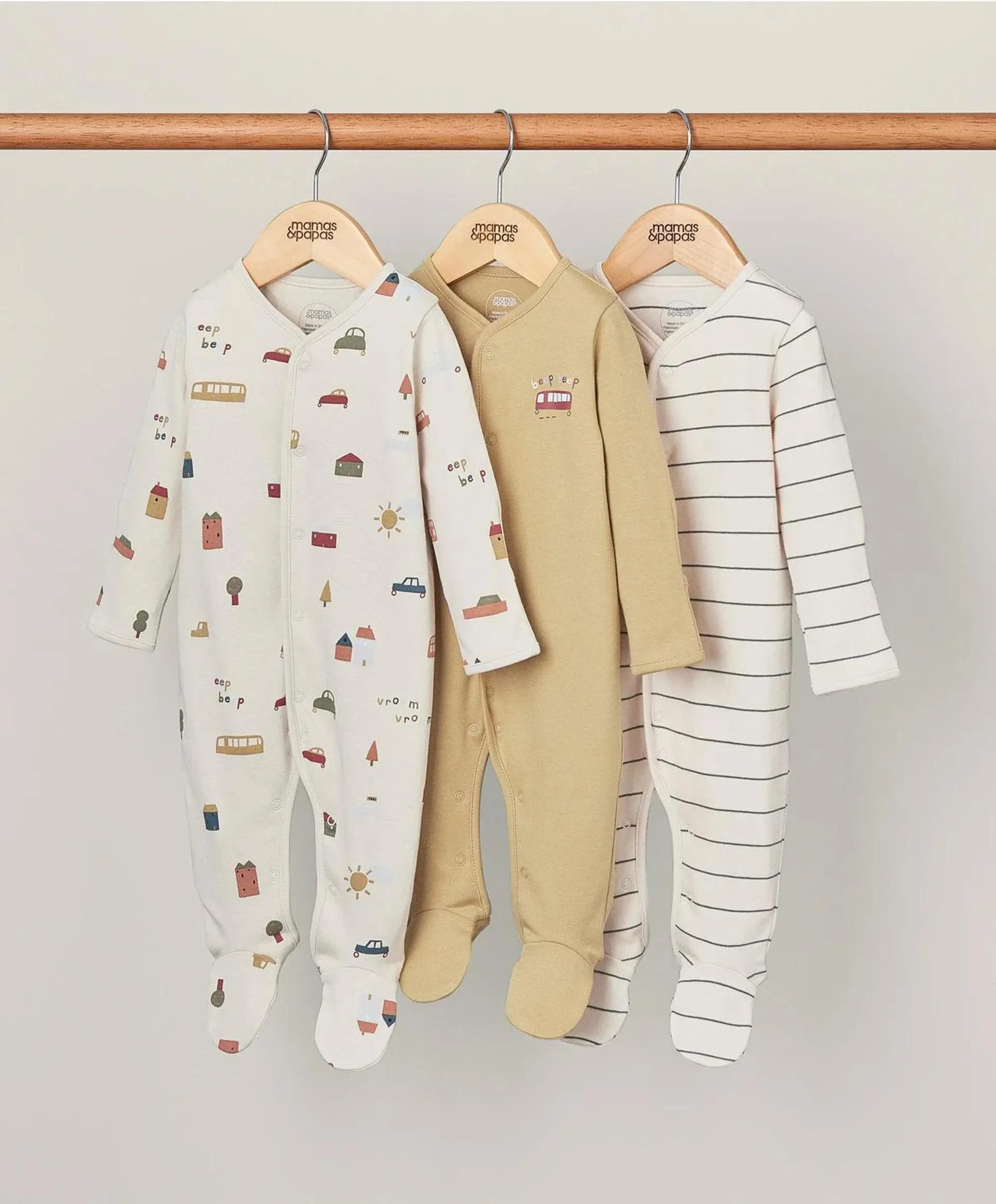 Transport Sleepsuits (Set of 3)