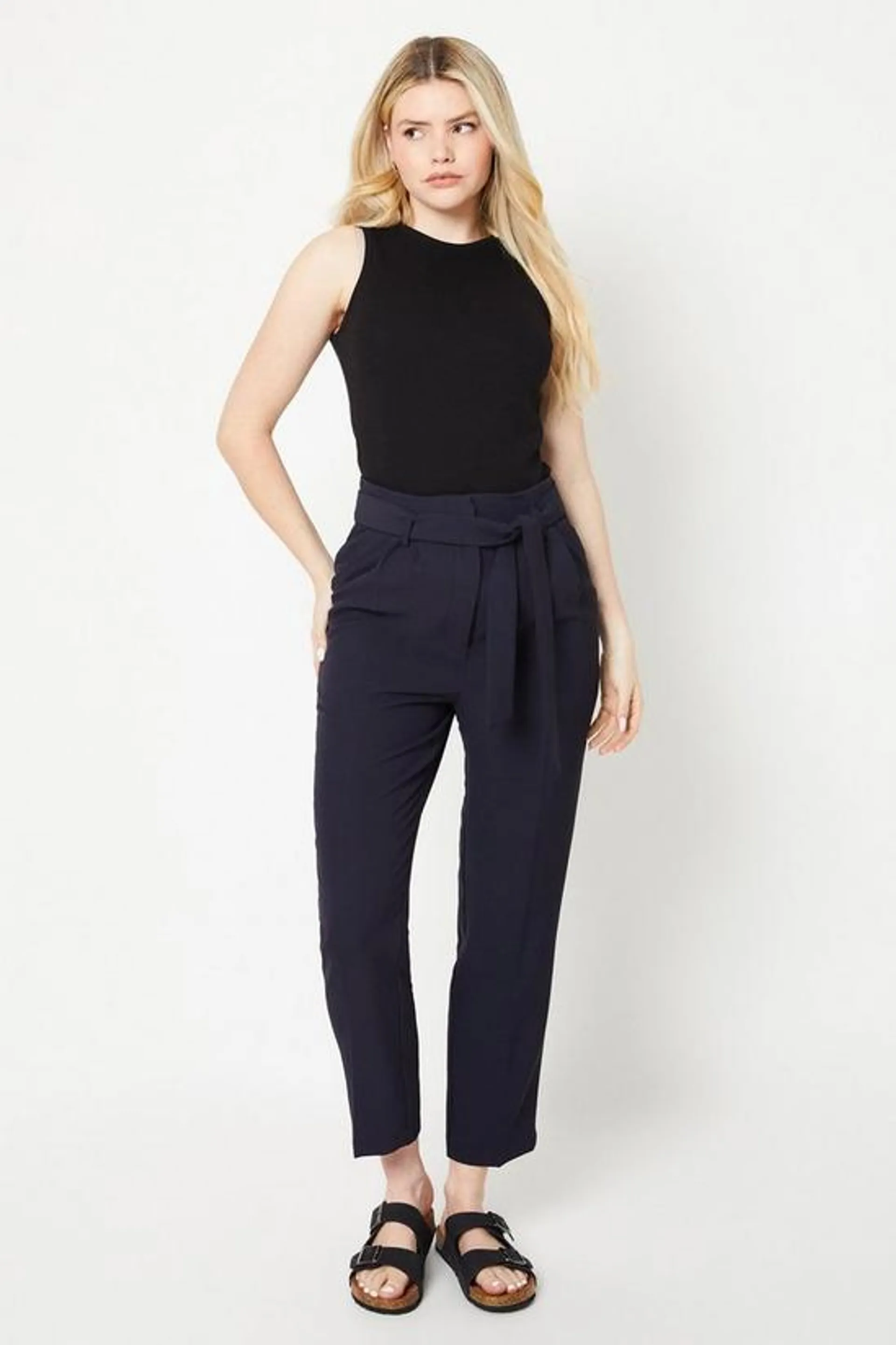 Paperbag Belted Tailored Trouser