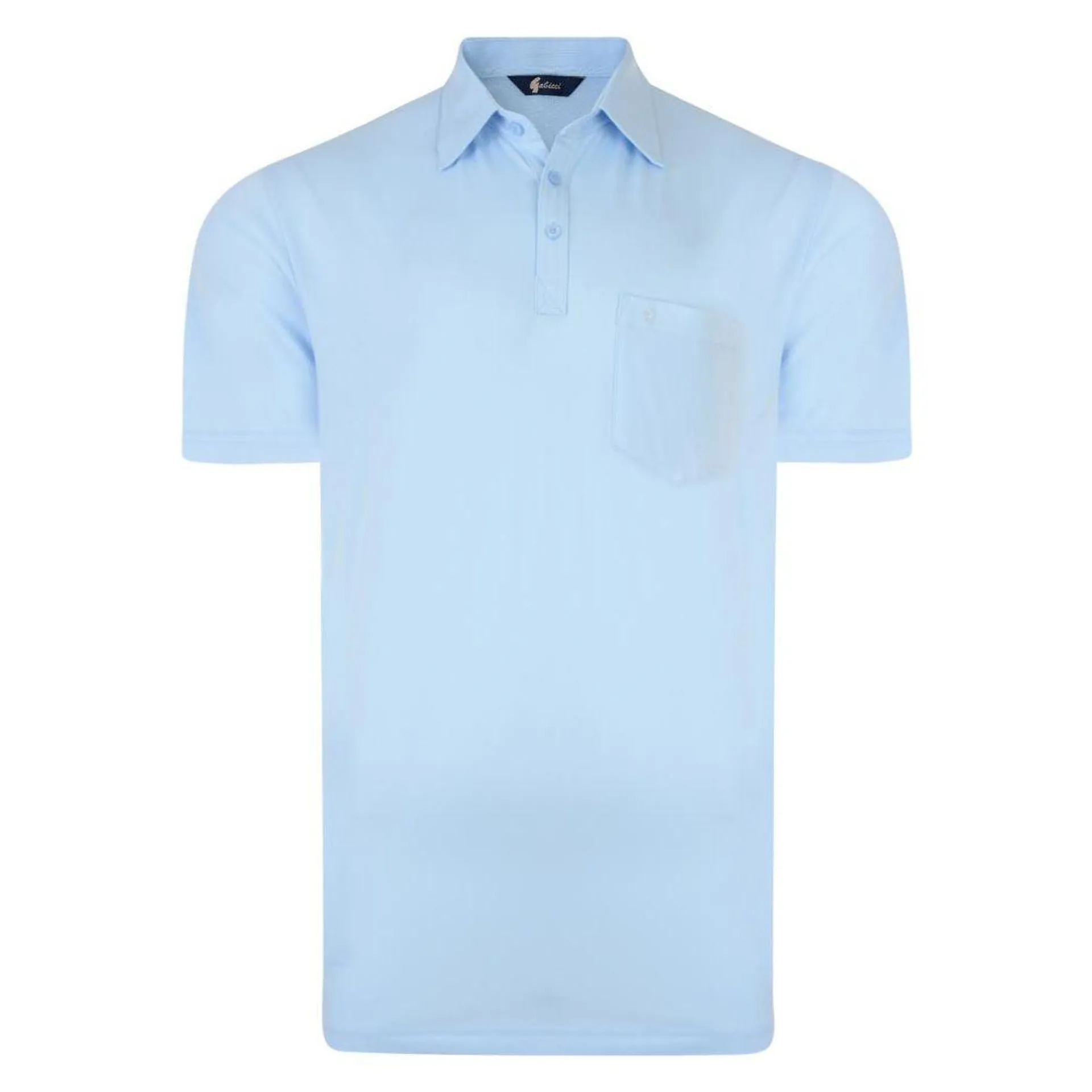 Gabicci Plain Jersey Polo Shirt - Sky