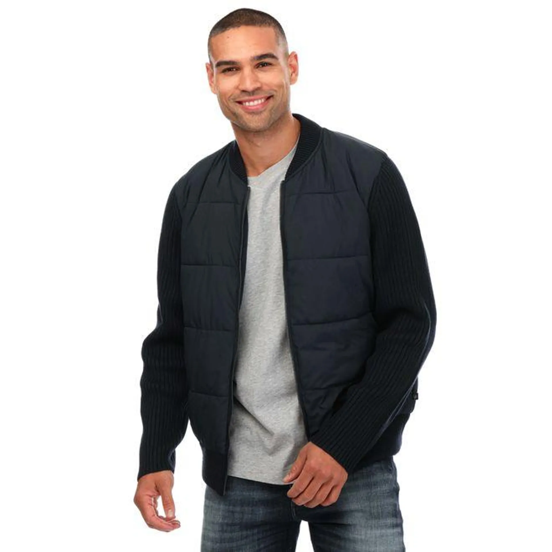 Ted Baker Spores Regular Wadded Zip Through Jacket in Navy