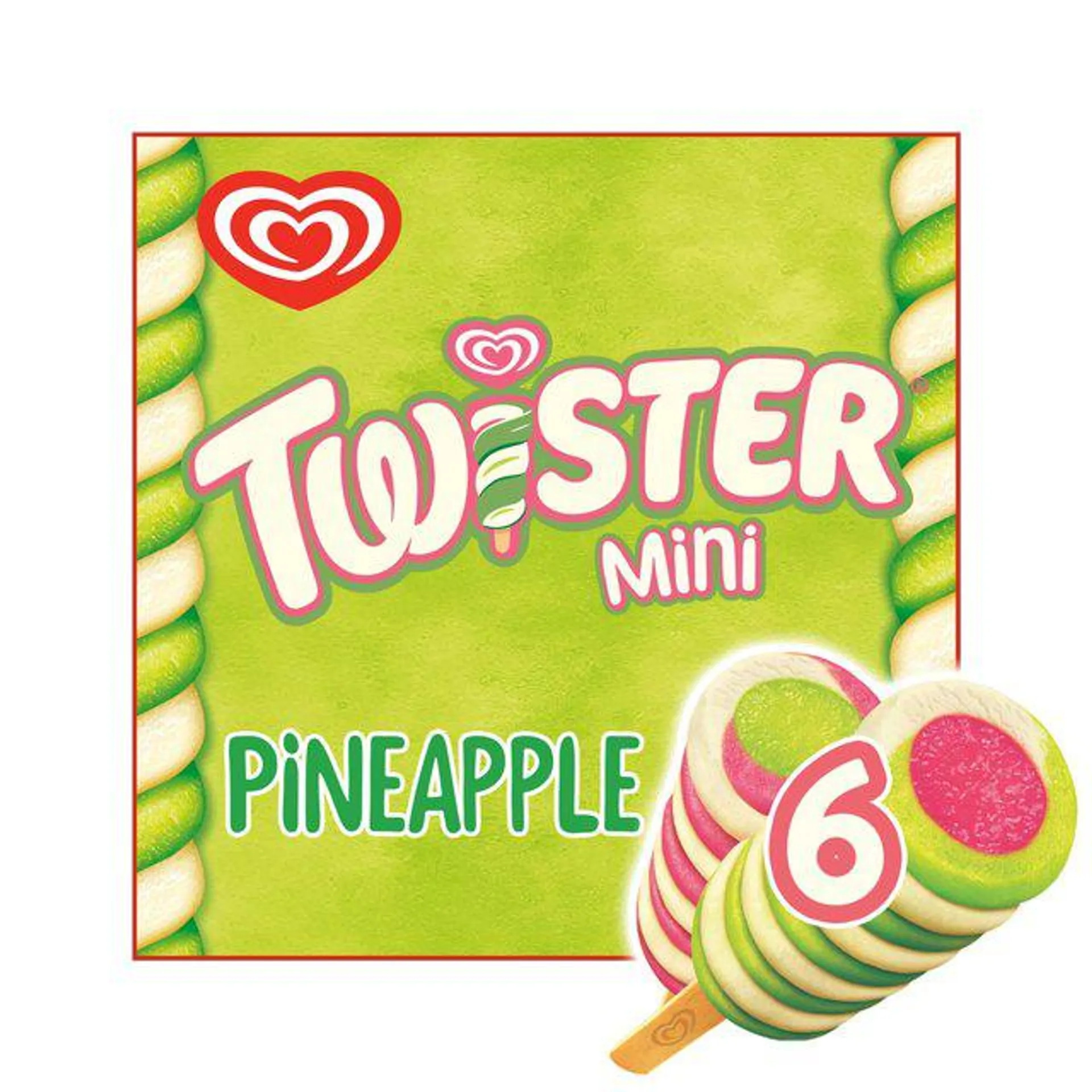 Twister Mini Pineapple,Lemon-Lime & Strawberry Ice Lollies 6 x 50ml