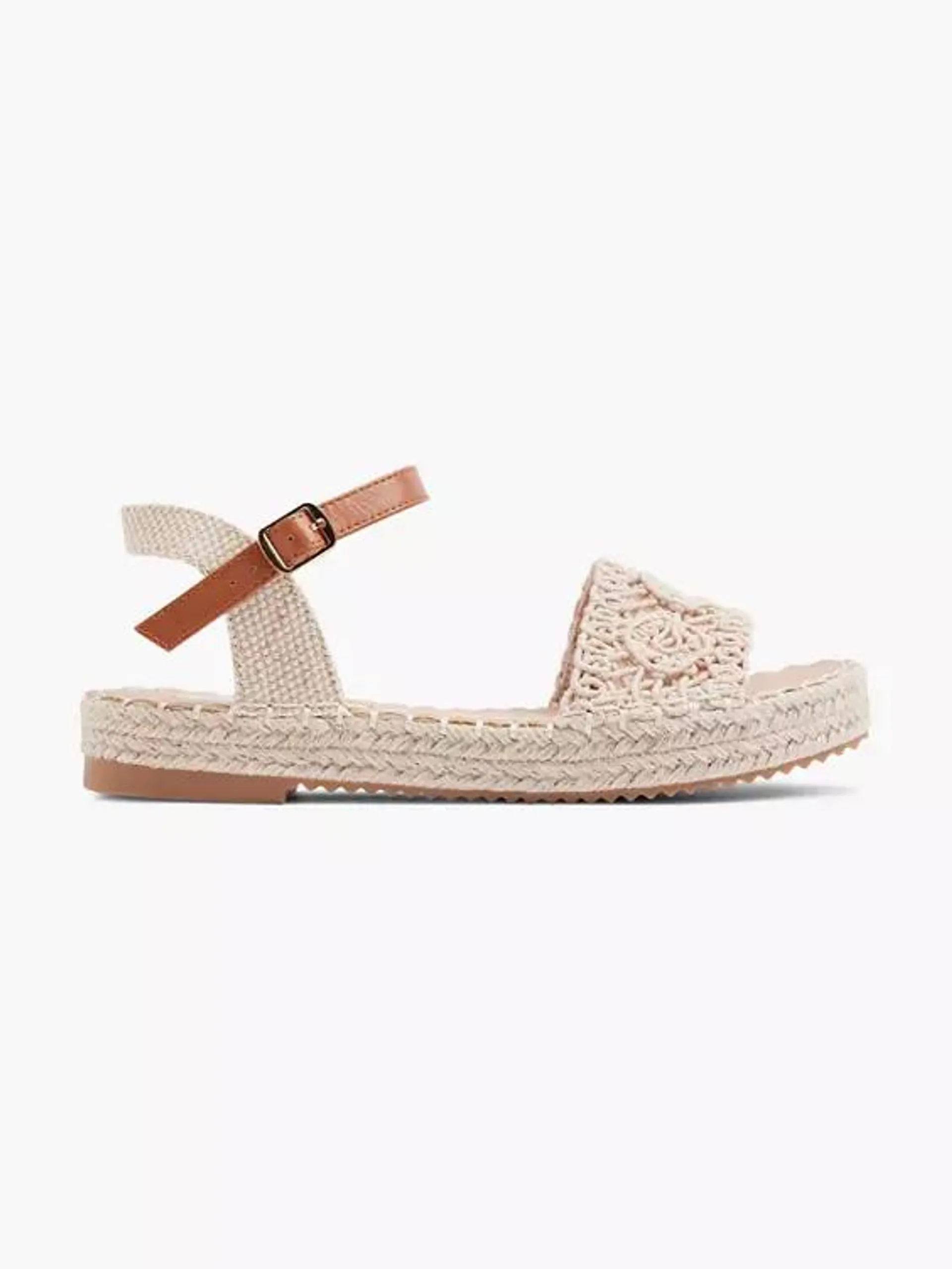 Beige Woven Detailed Platform Espadrille