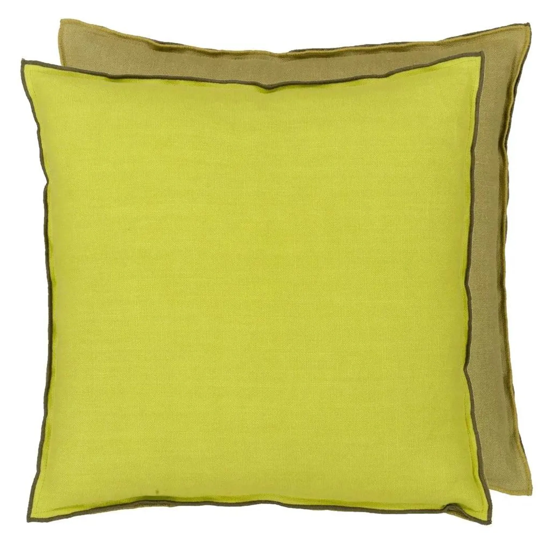 Brera Lino Lime & Moss Linen Cushion