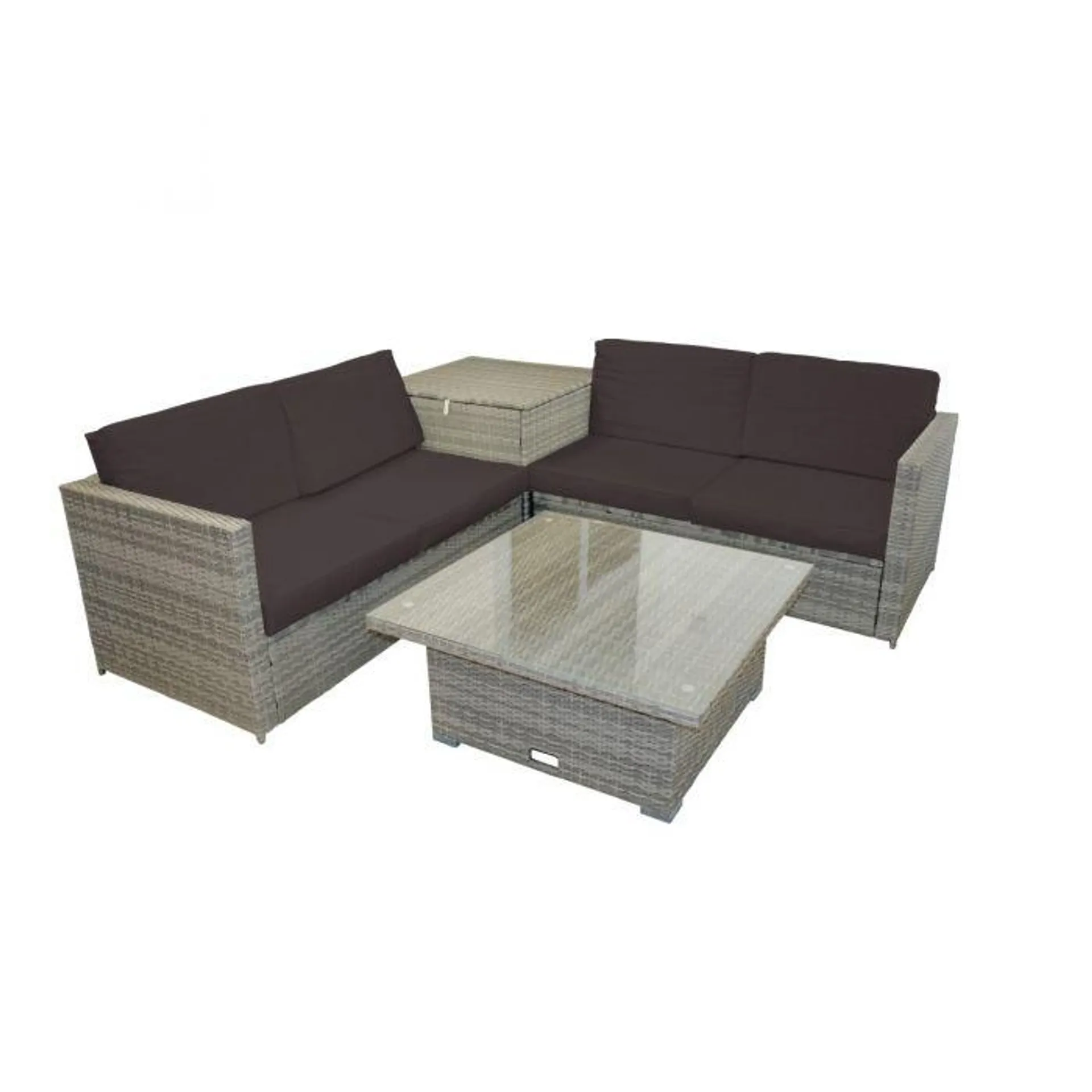 Notcutts Monza Lounge Set with Adjustable Table and Storage Box