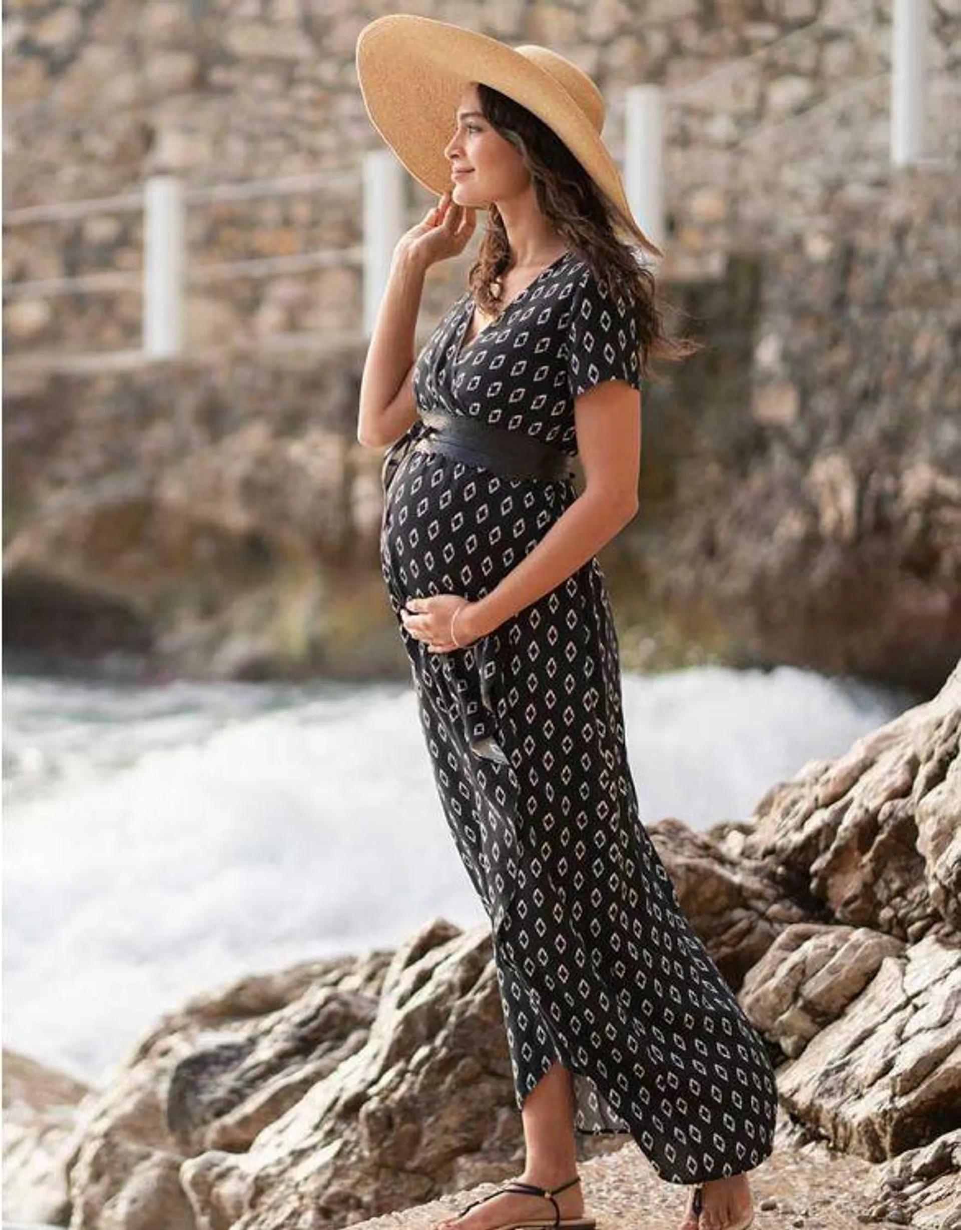 Maxi Wrap Maternity Dress