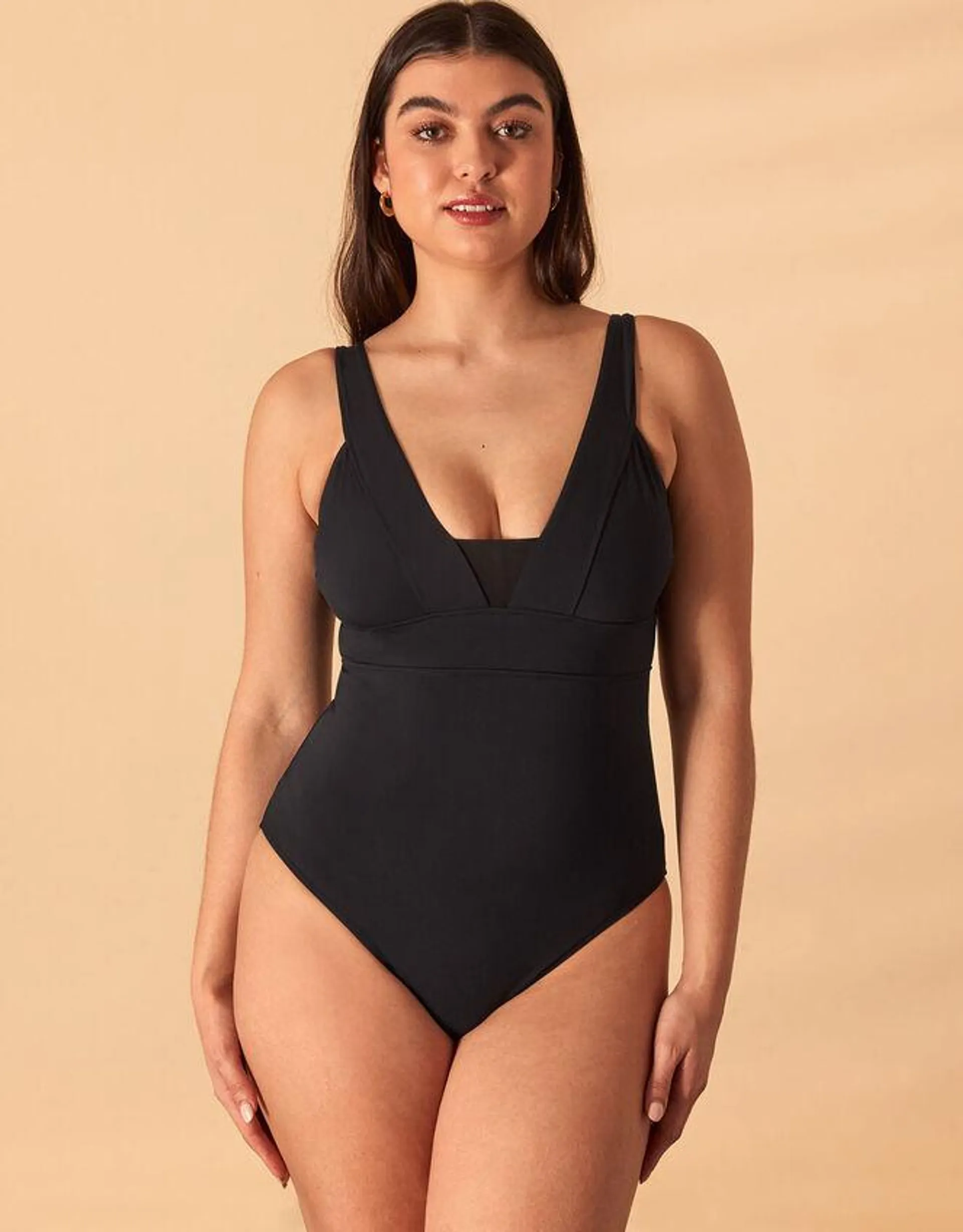 Lexi Mesh Shaping Swimsuit Black