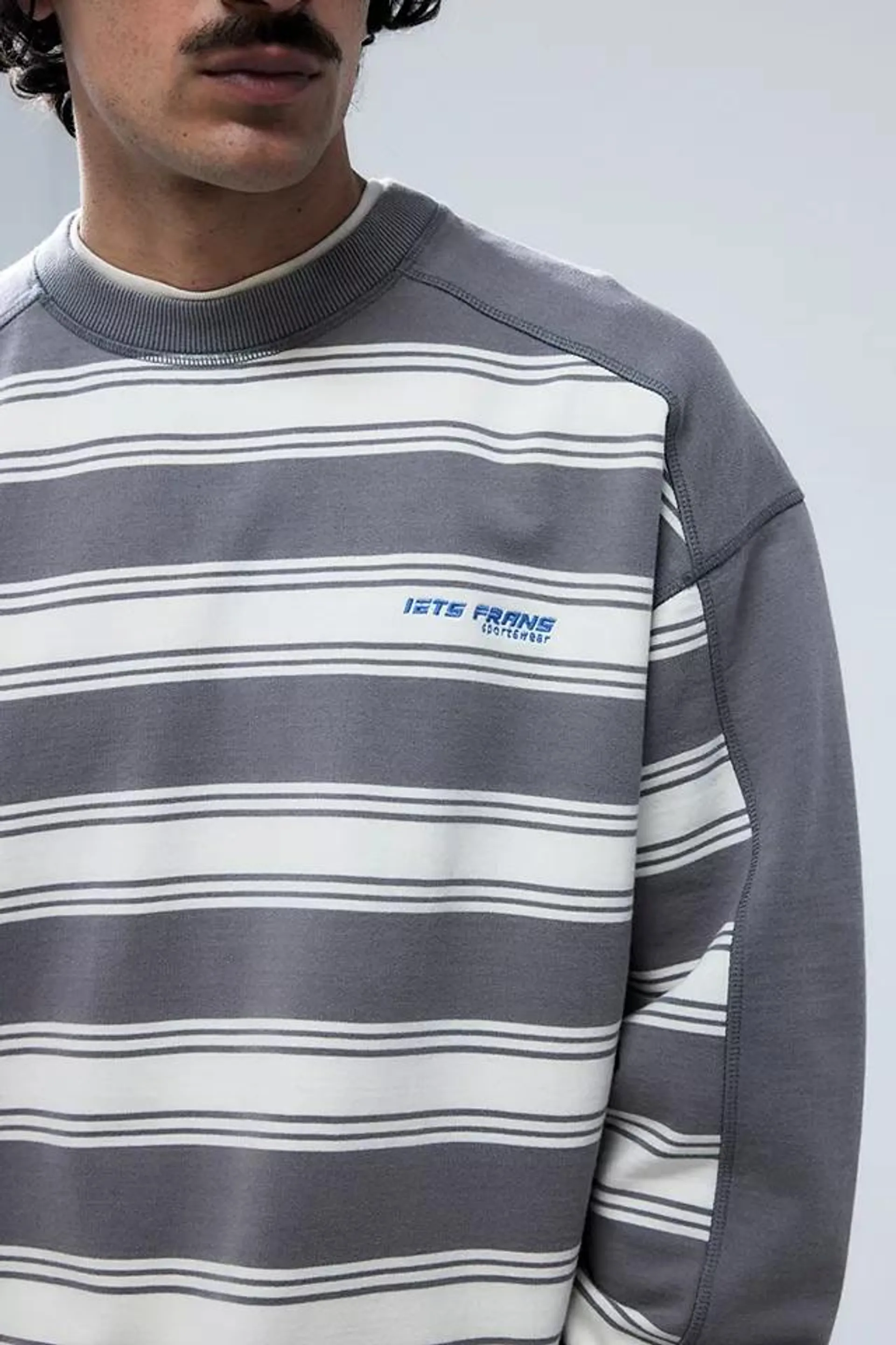 iets frans... Ecru & Grey Striped Sweatshirt