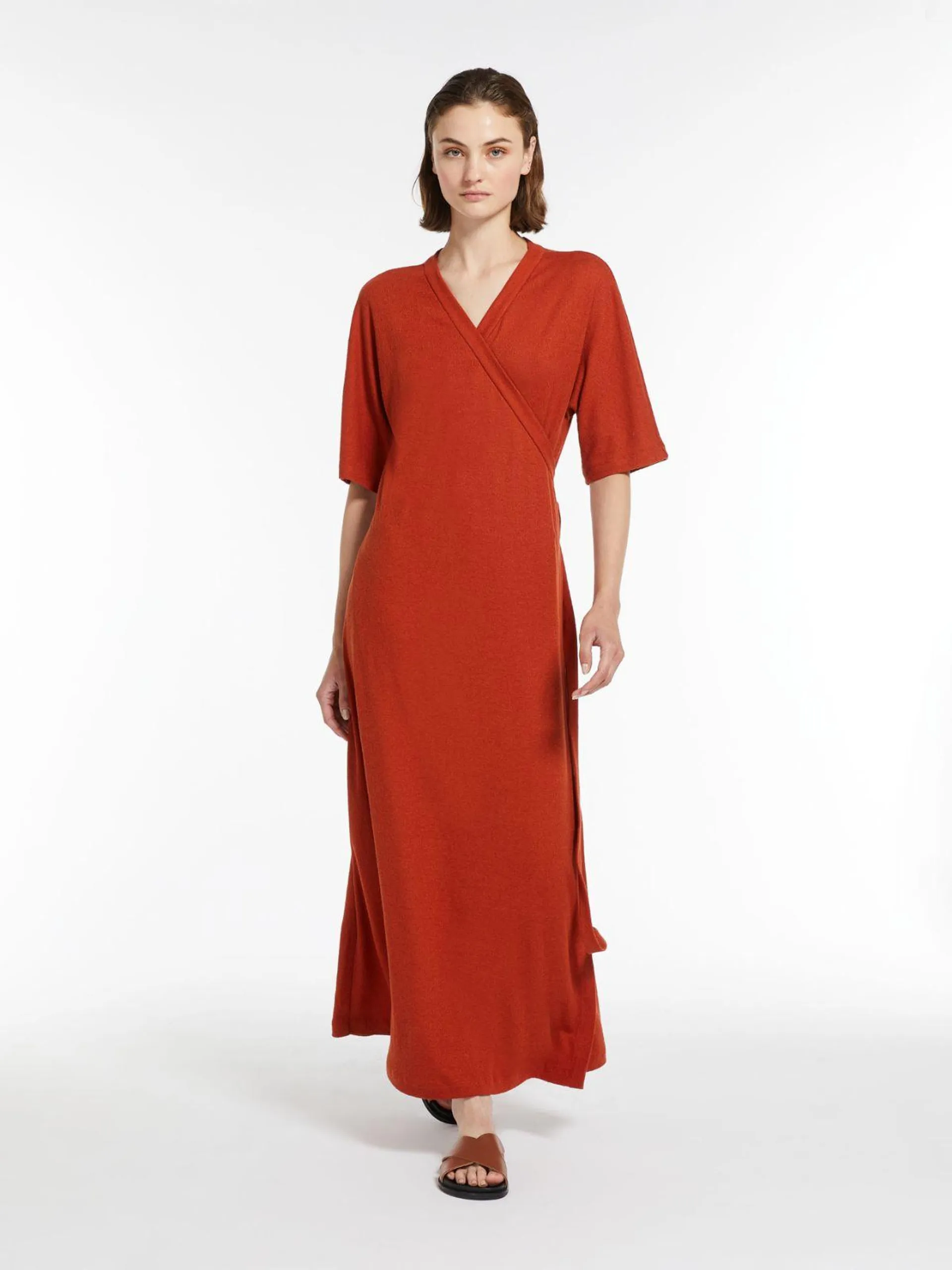 Linen and viscose jersey dress