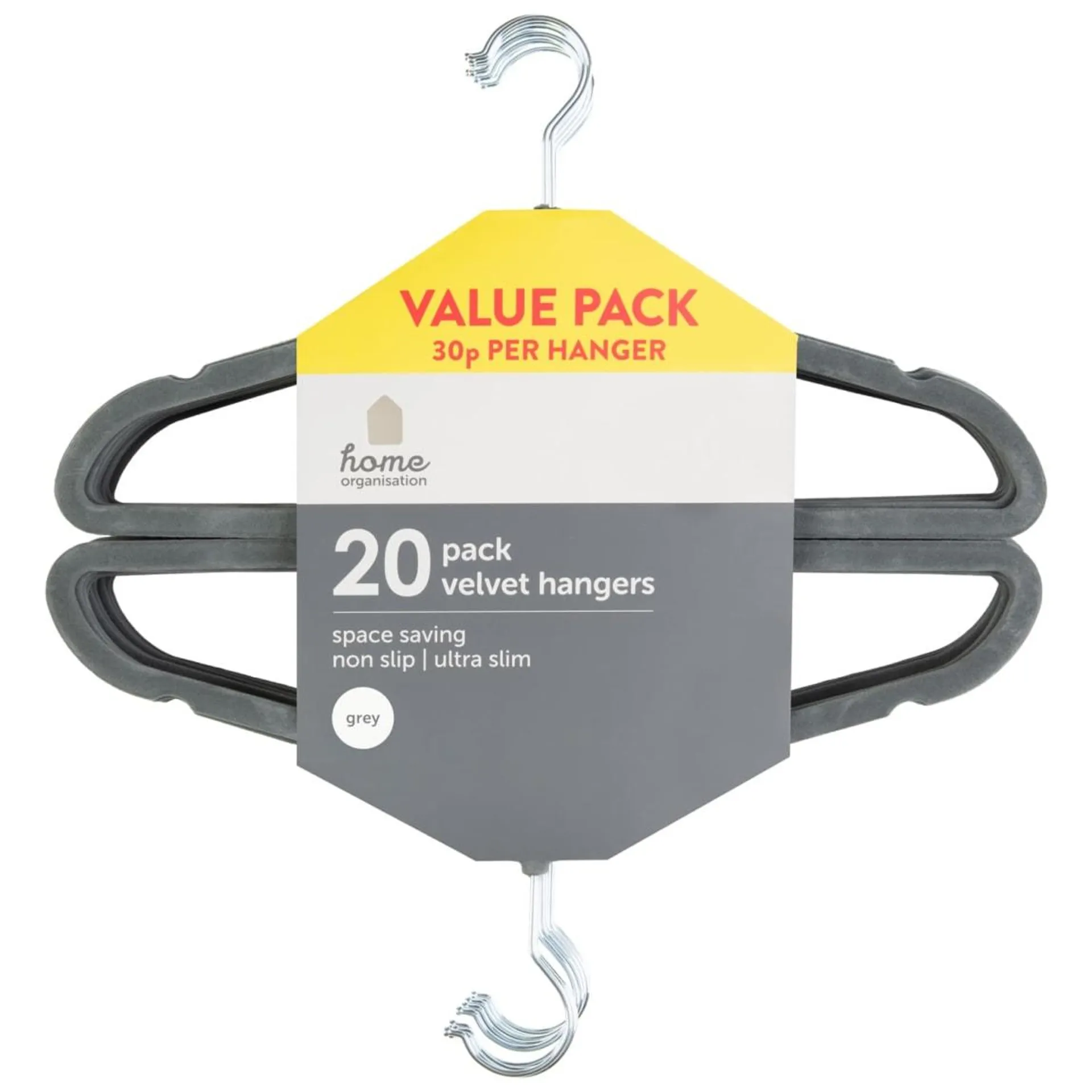 Velvet Hangers 20pk - Grey