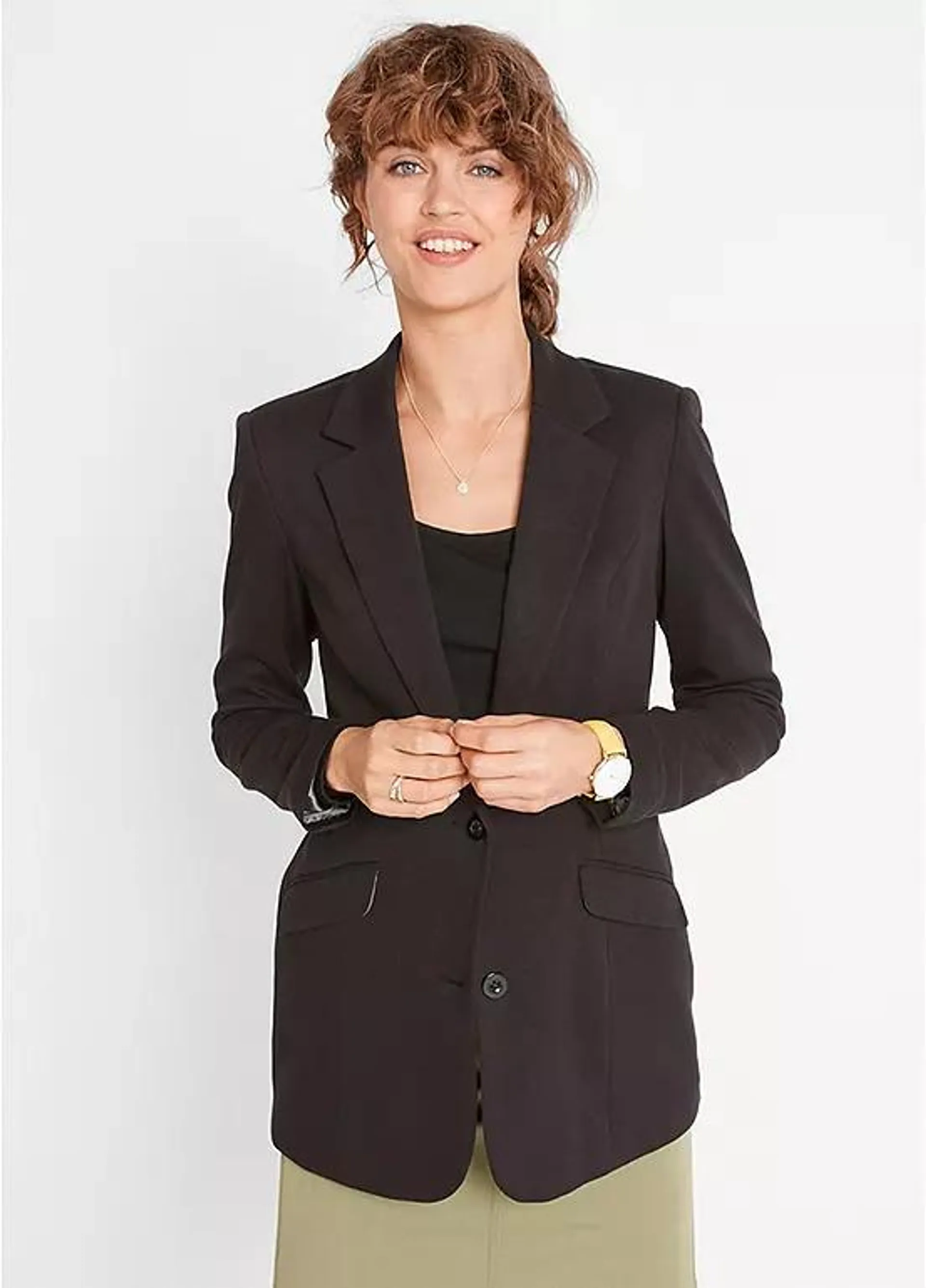 bonprix Longline Jersey Blazer