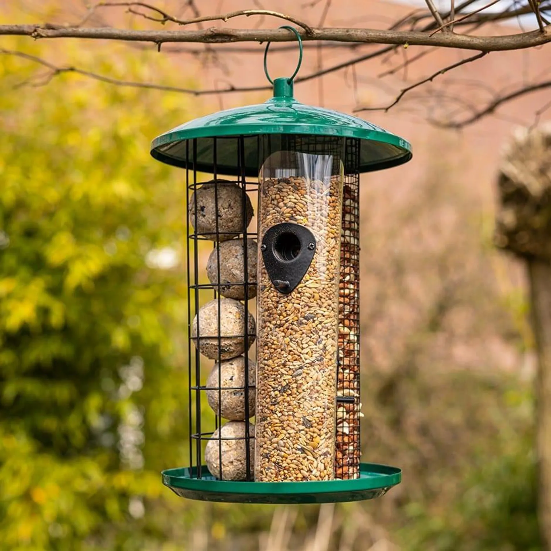 Extra large triple bird feeder