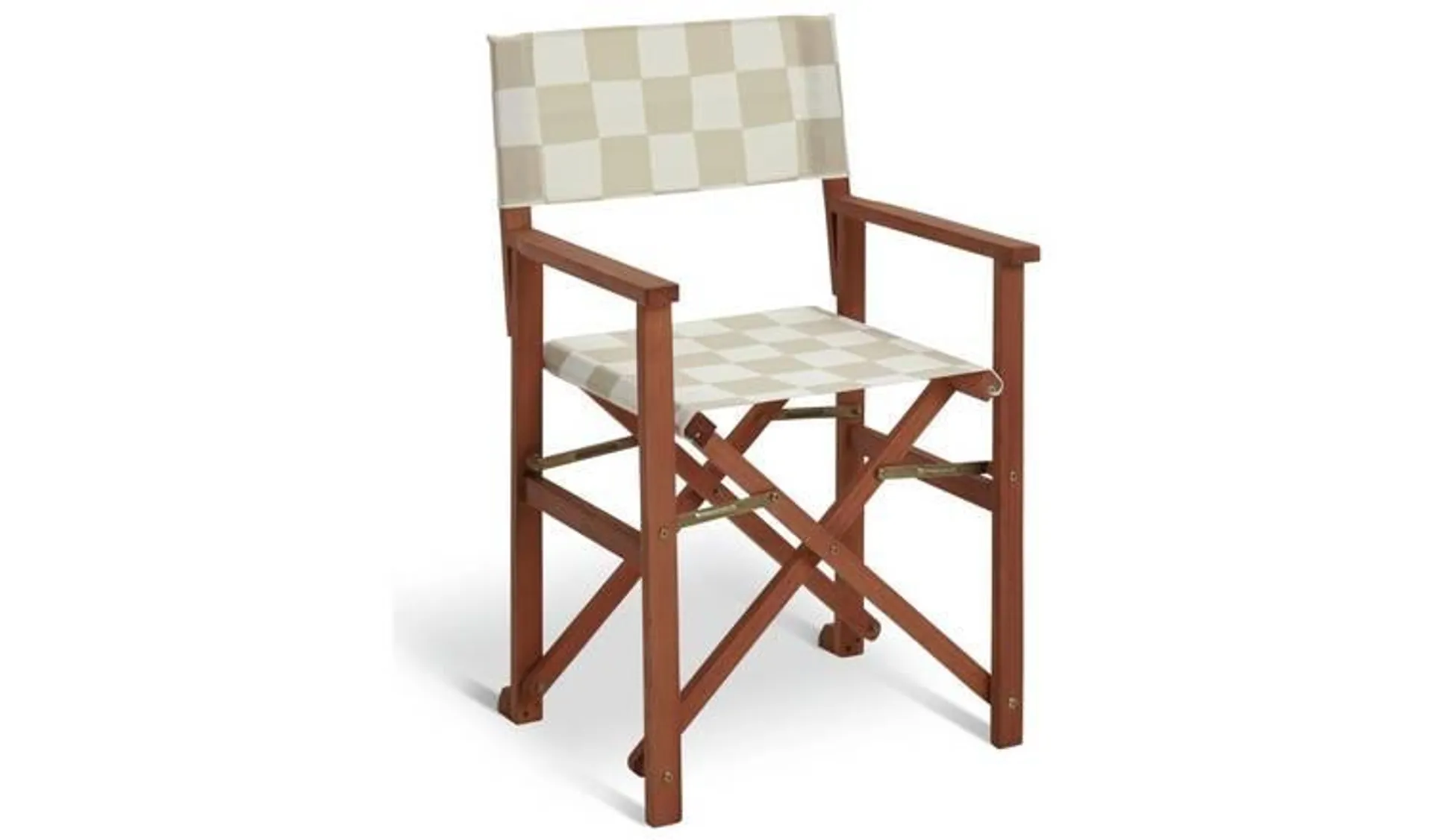 Habitat Folding Wooden Garden Director Chair - Cream & White