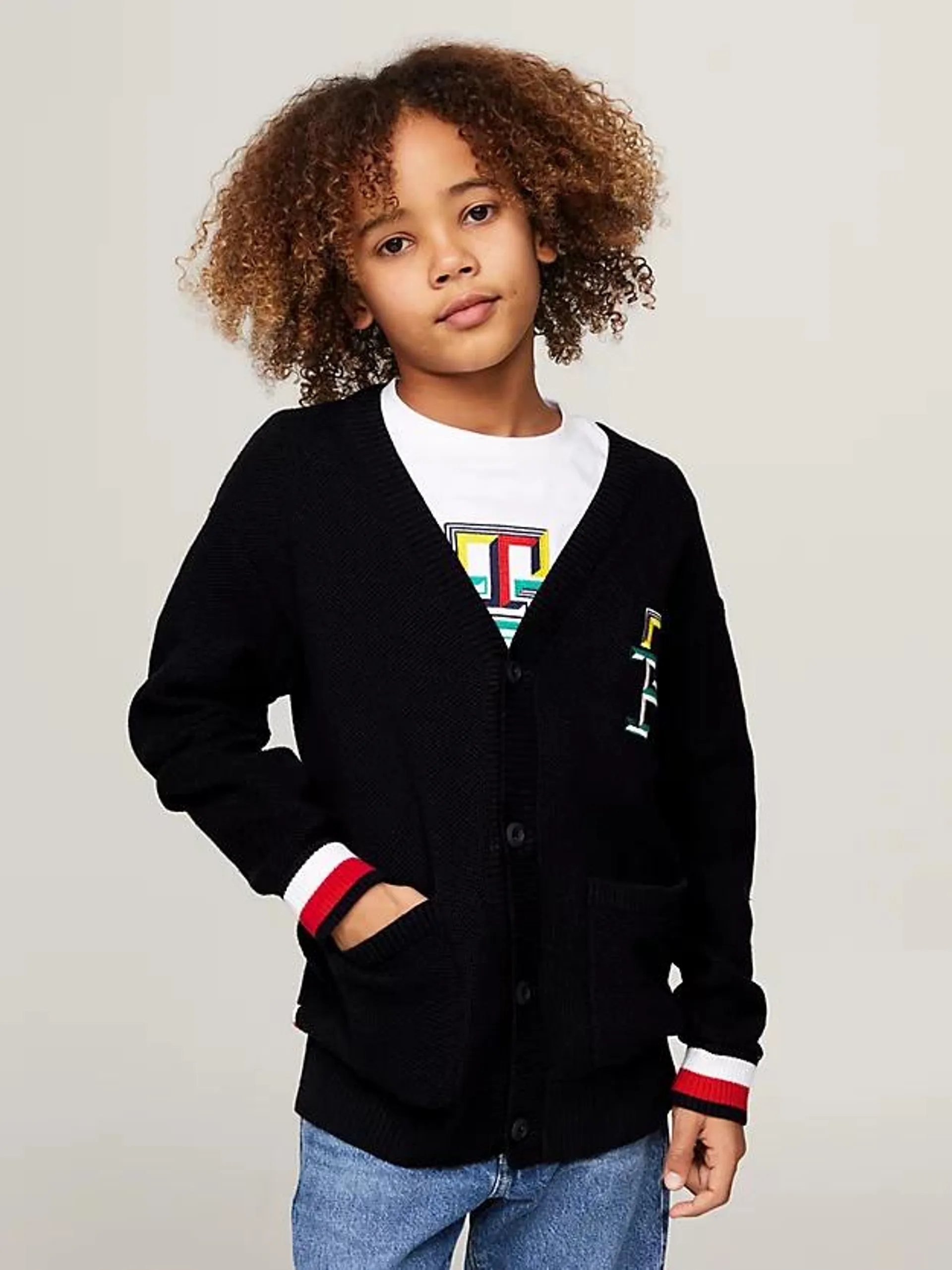 TH Monogram Multicolour Logo Cardigan