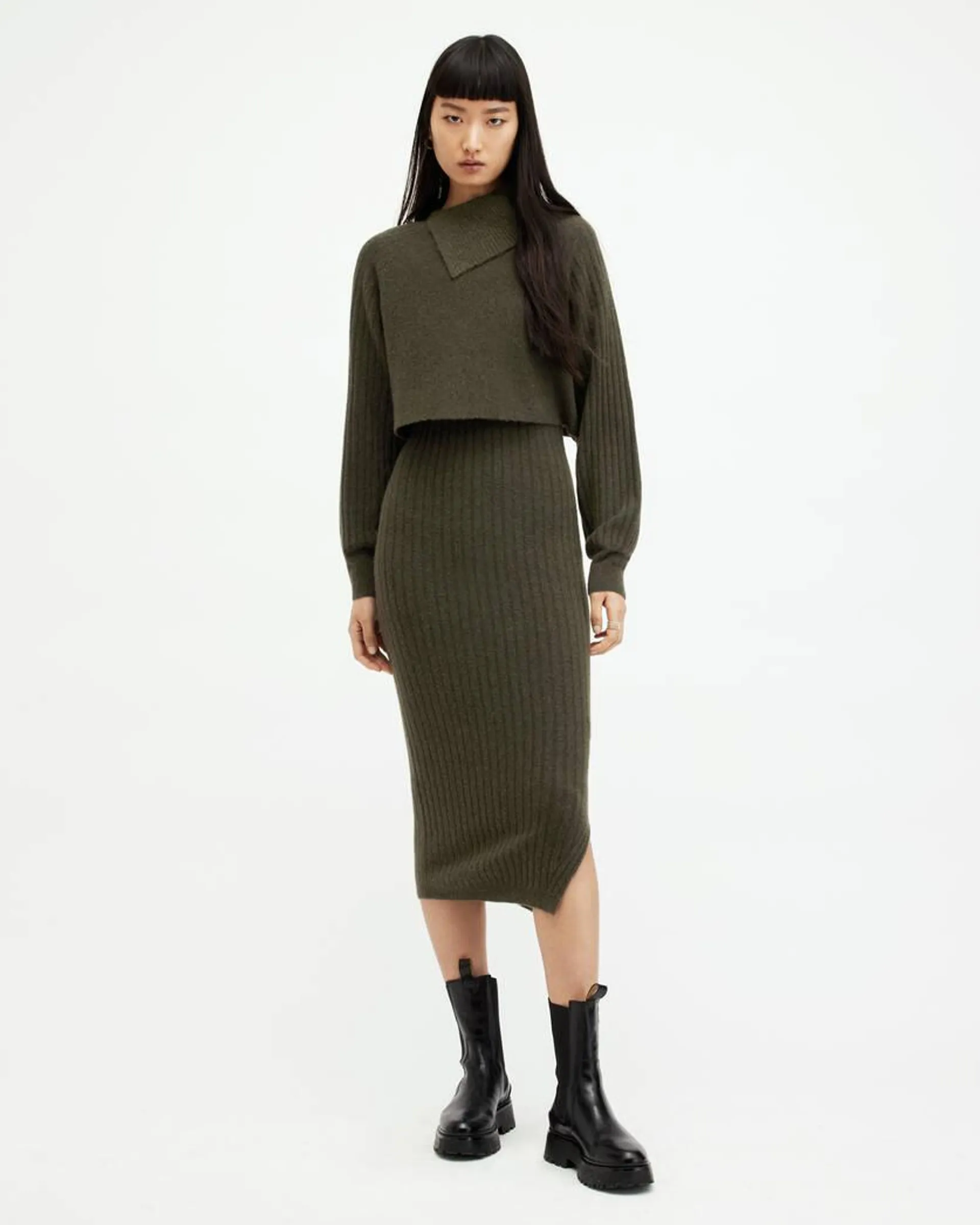 Margetta 2-In-1 Ribbed Midi Dress