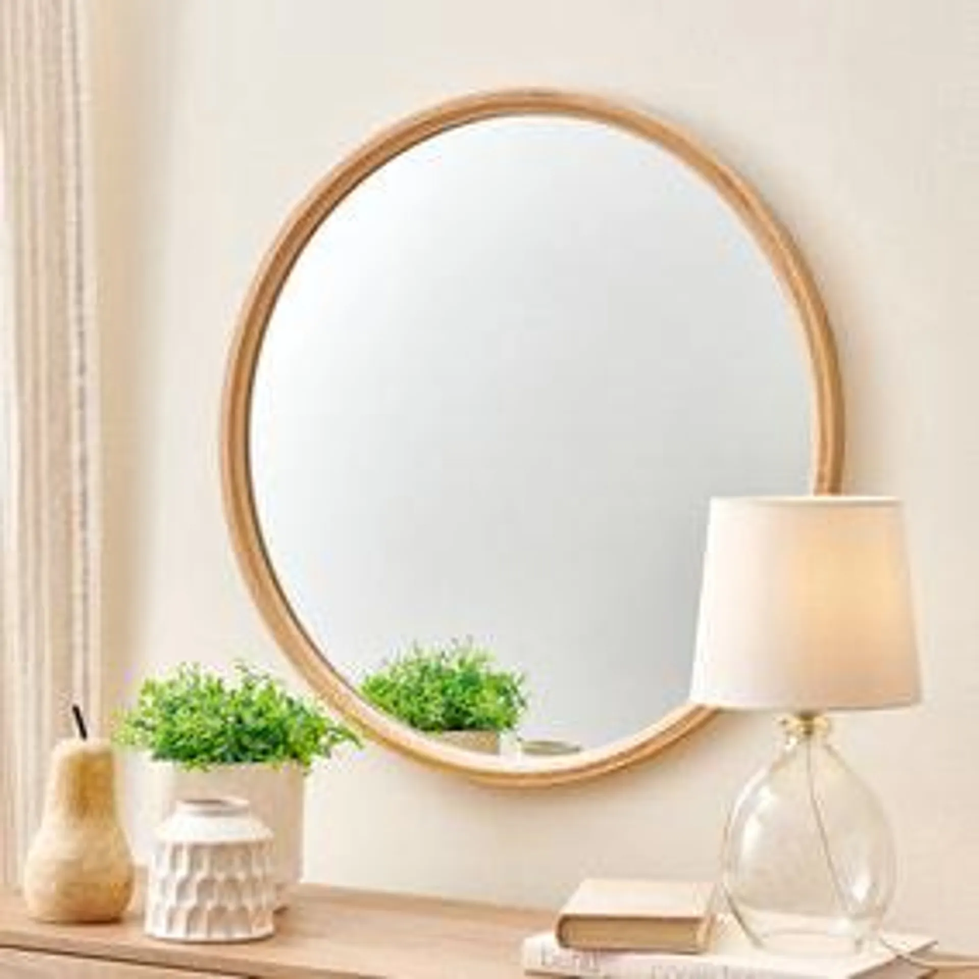 Ashwood Round Framed Mirror 70cm