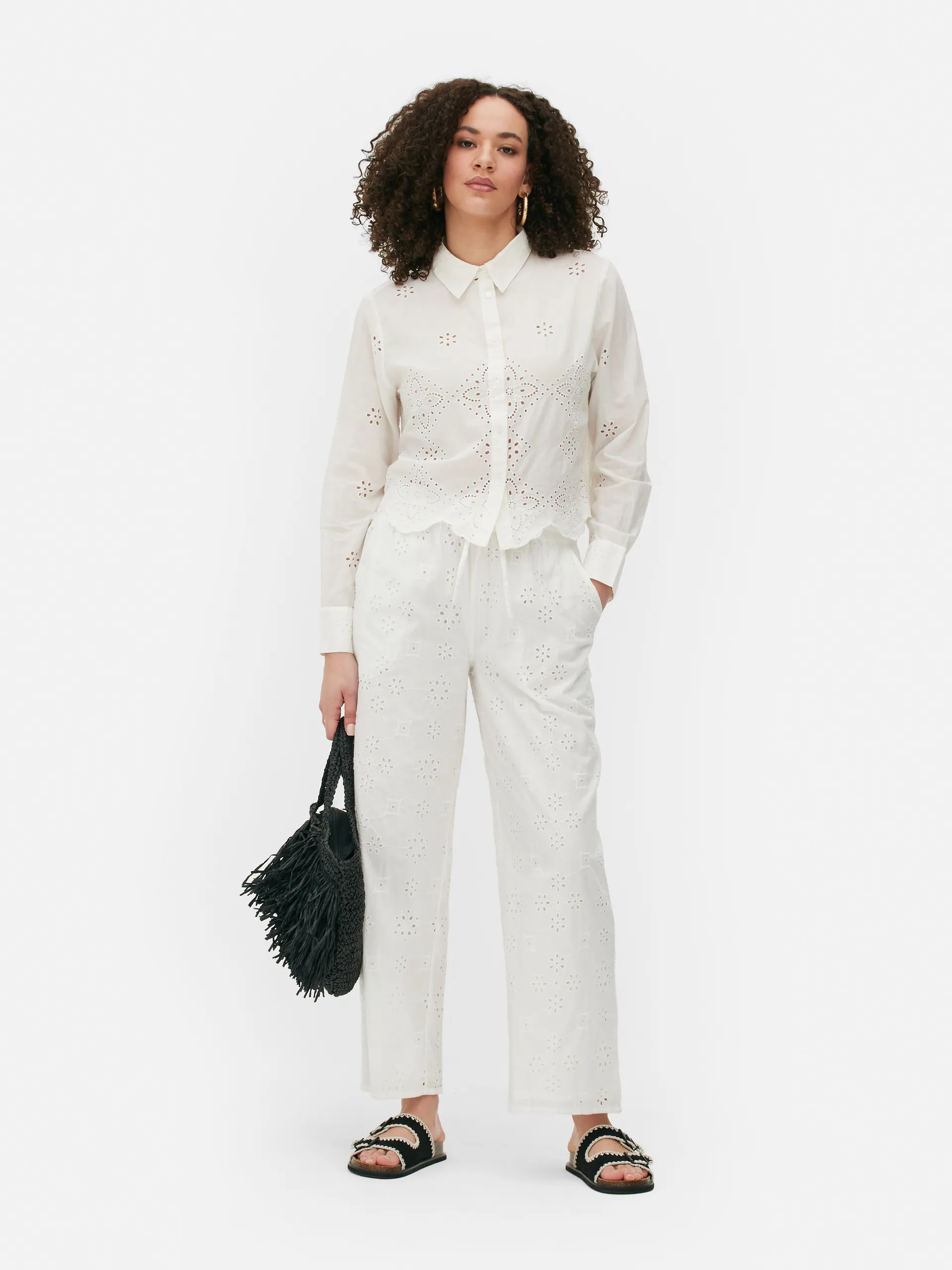 Cropped Broderie Anglaise Blouse