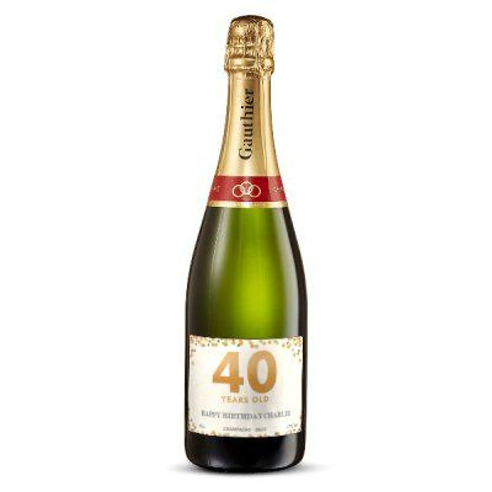 Personalised Champagne 40th Birthday 75cl