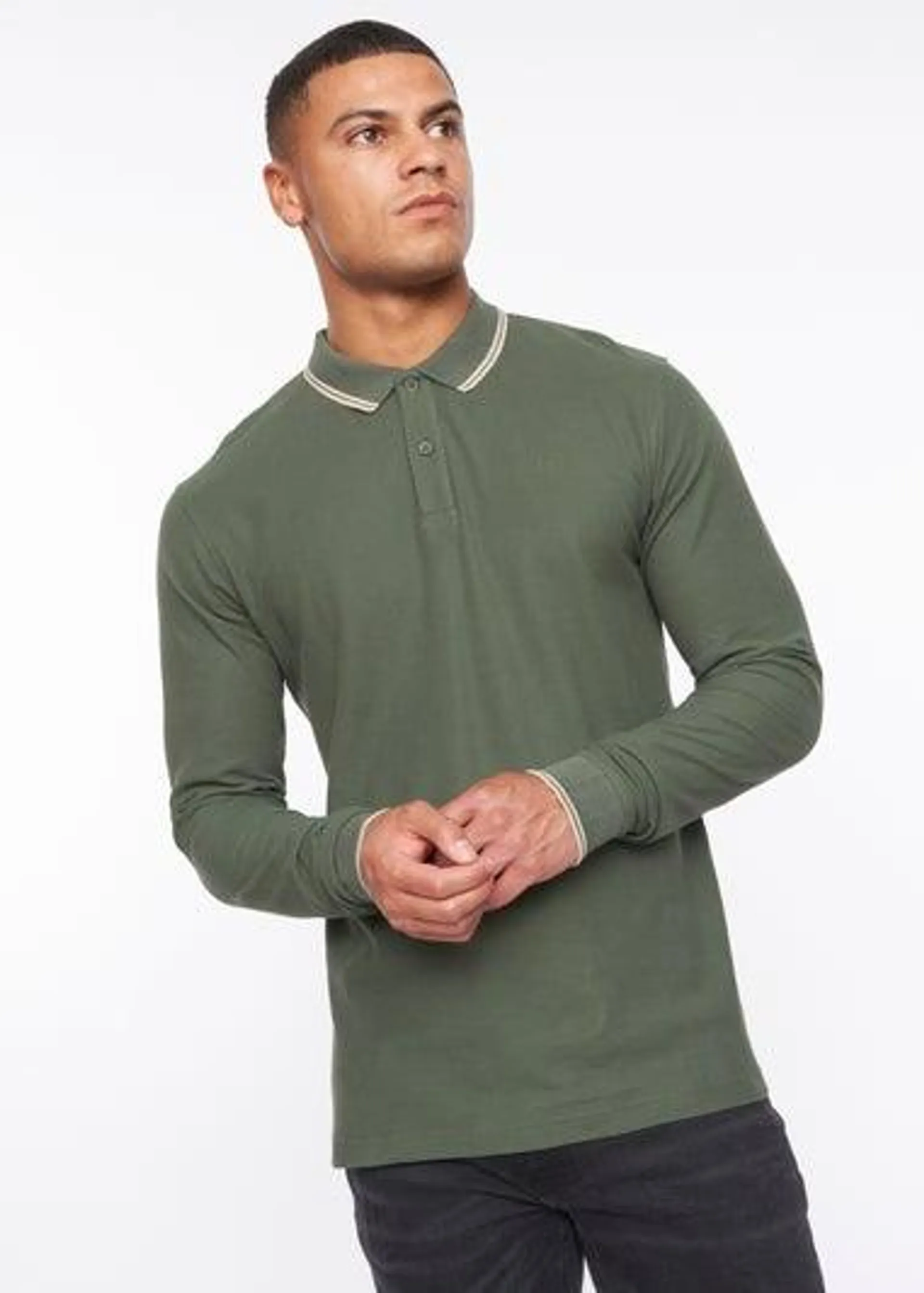 Duck & Cover Forest Green Roxberry Long Sleeve Polo