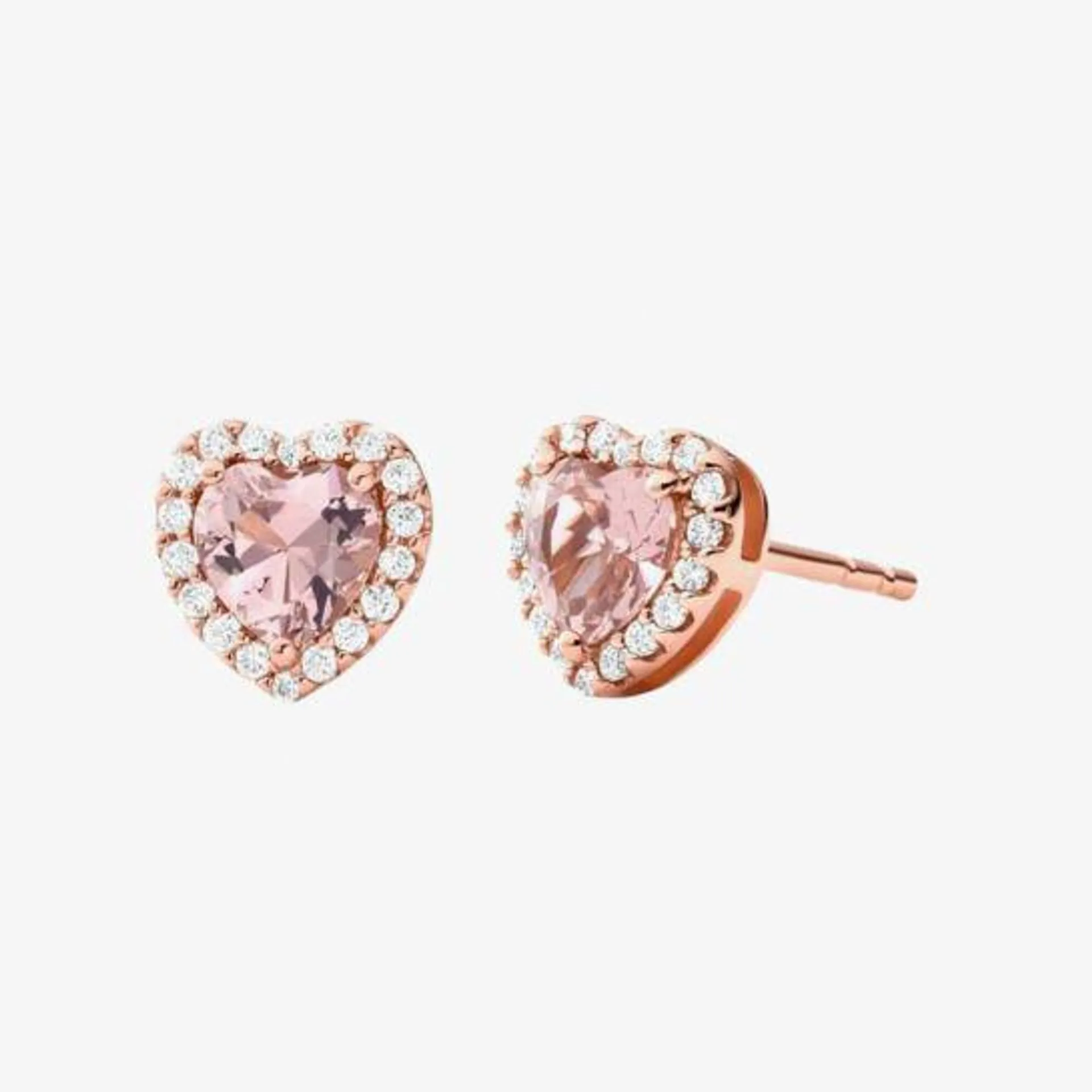 14K Rose Gold-Plated Heart-Cut Stud Earrings