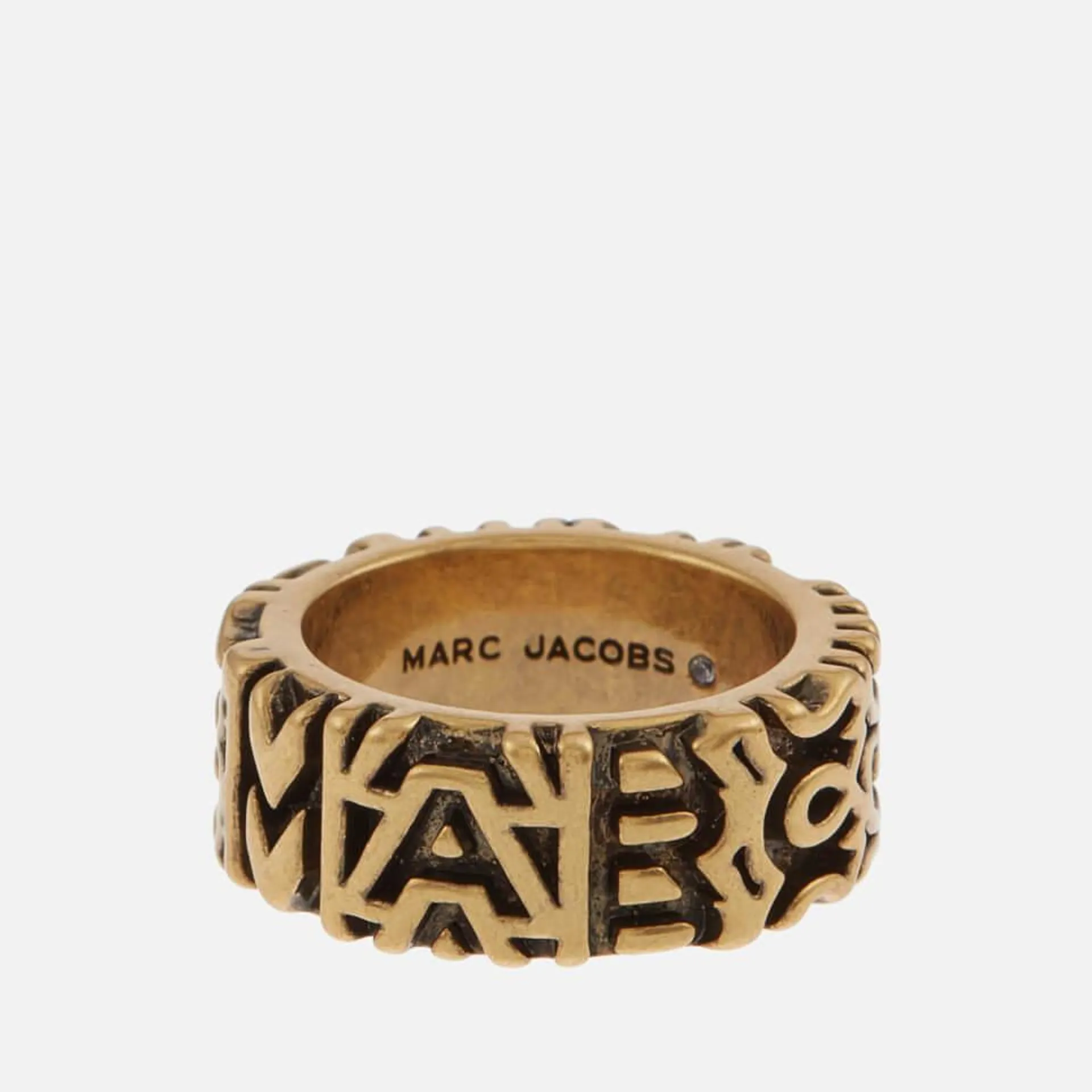 Marc Jacobs Monogram Engraved Gold-Tone Ring - 6