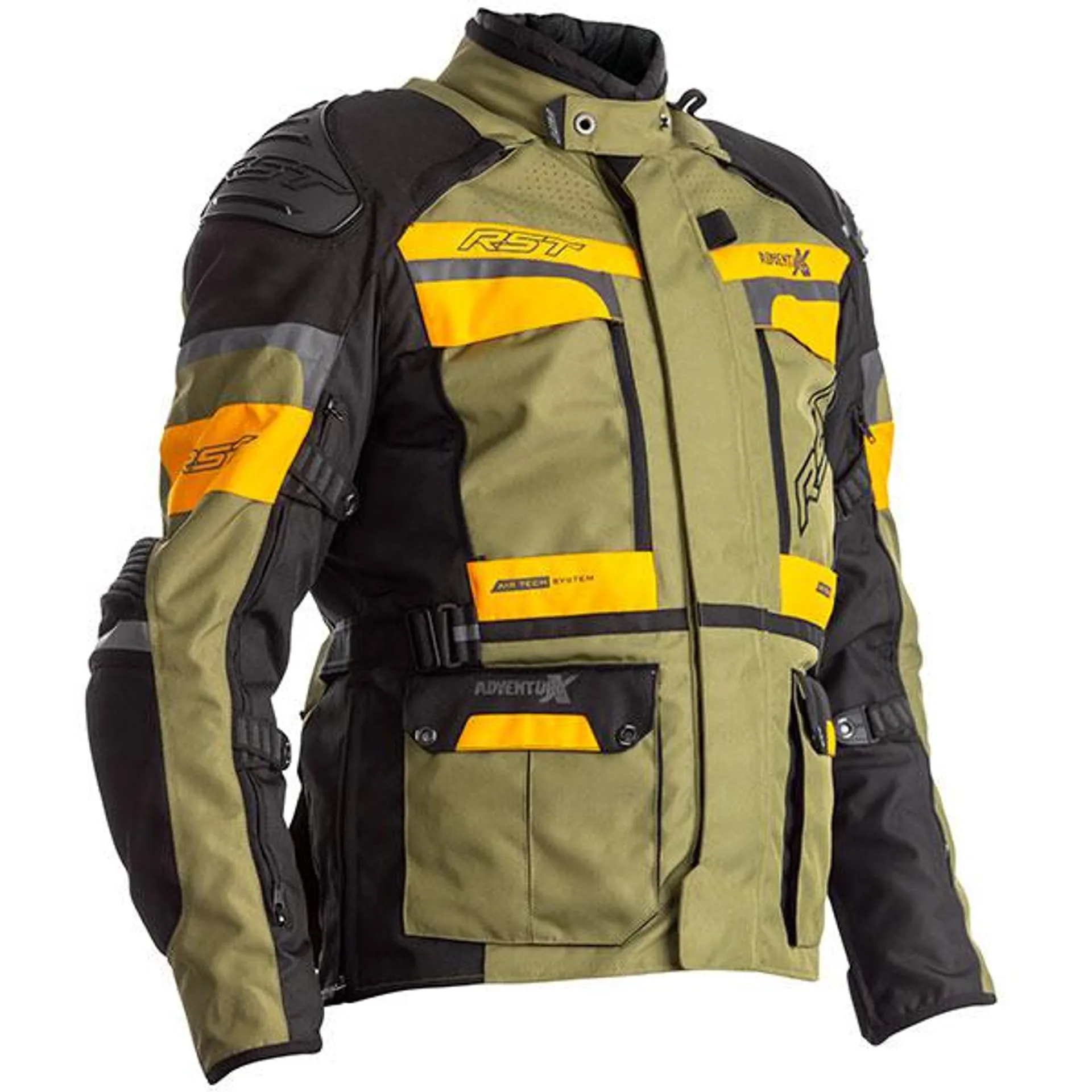 RST Pro Series Adventure-X CE Textile Jacket - Green / Ochre
