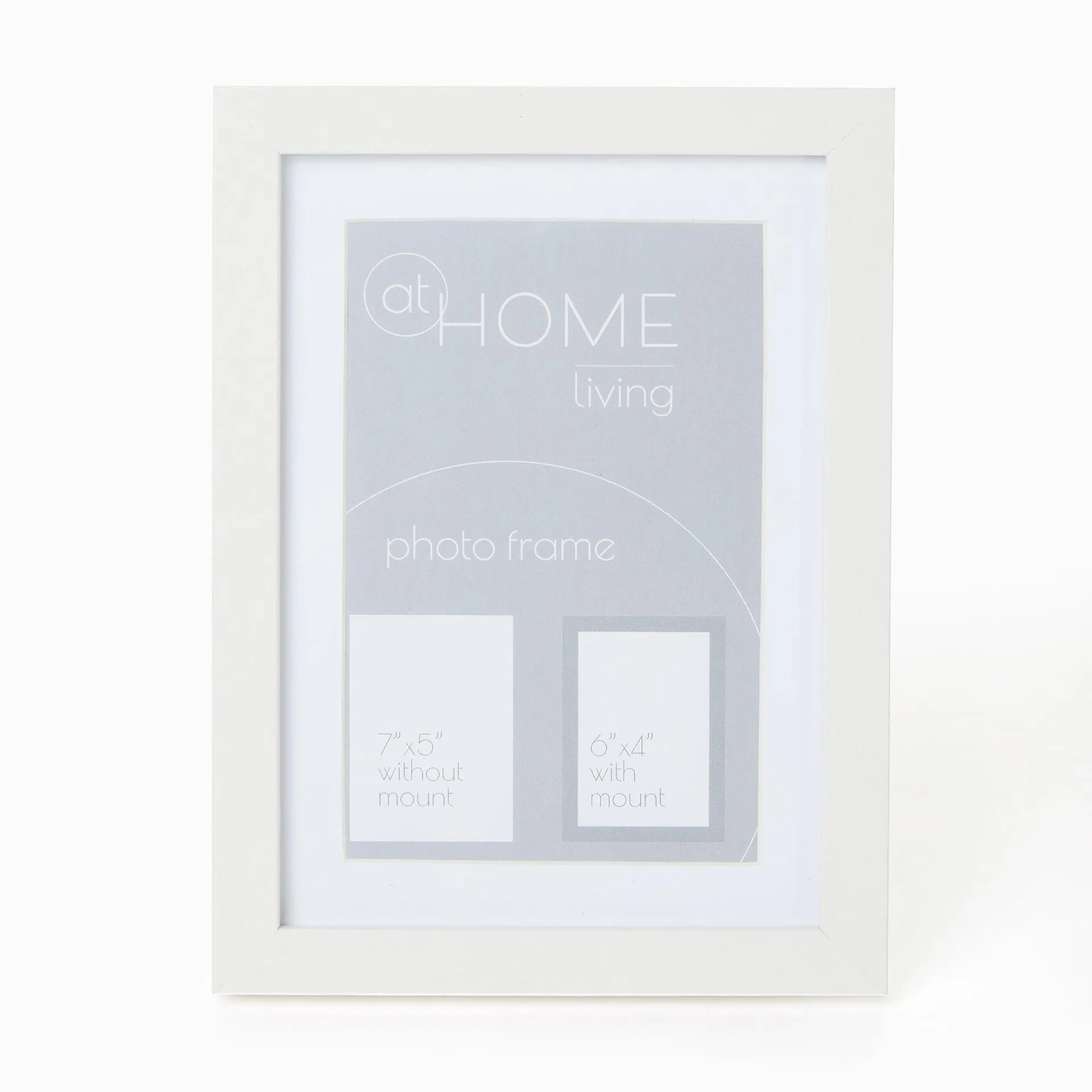 At Home White Picture Frame With Mount - Small