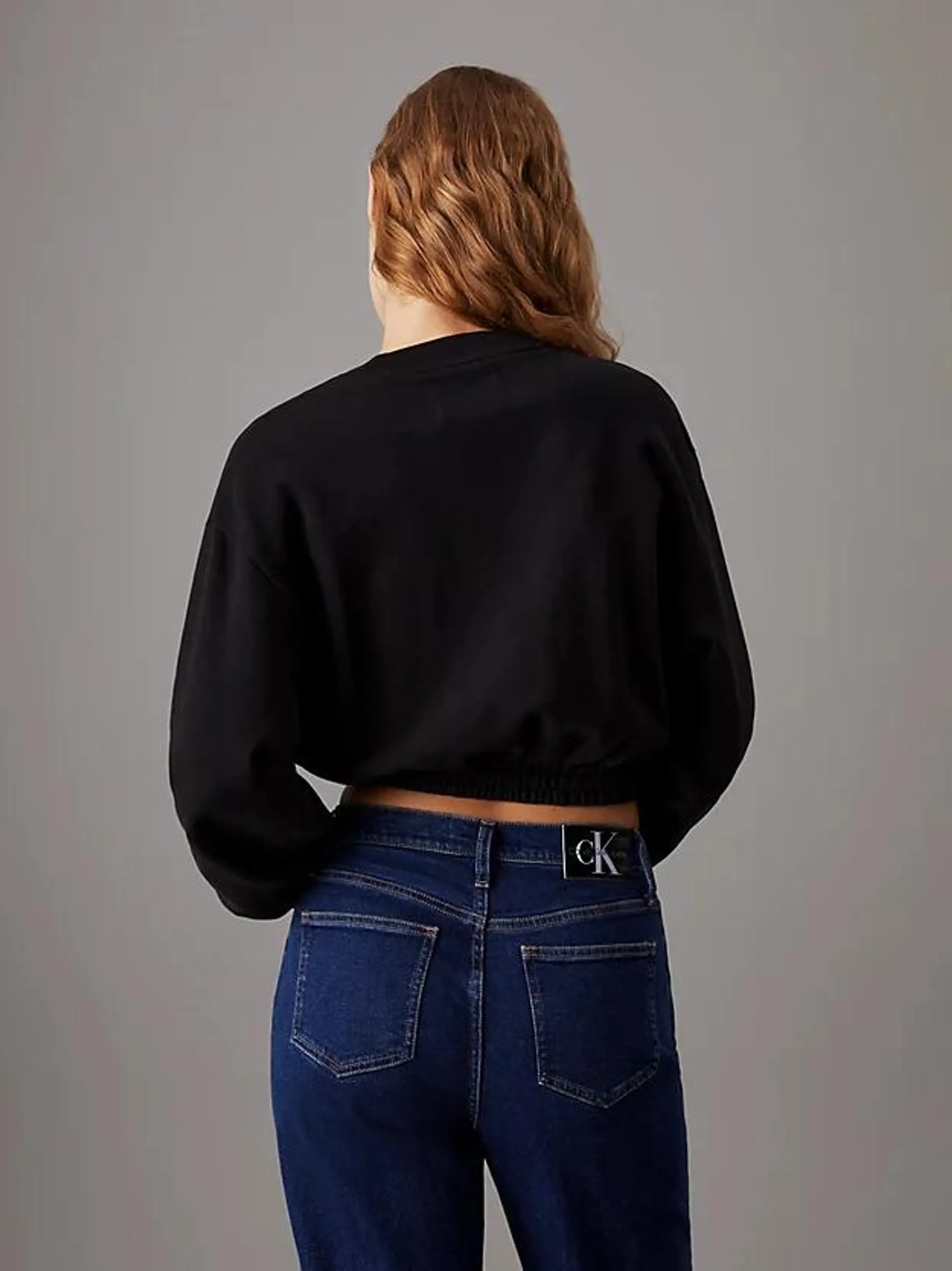 Cropped Cotton Terry Sweatshirt