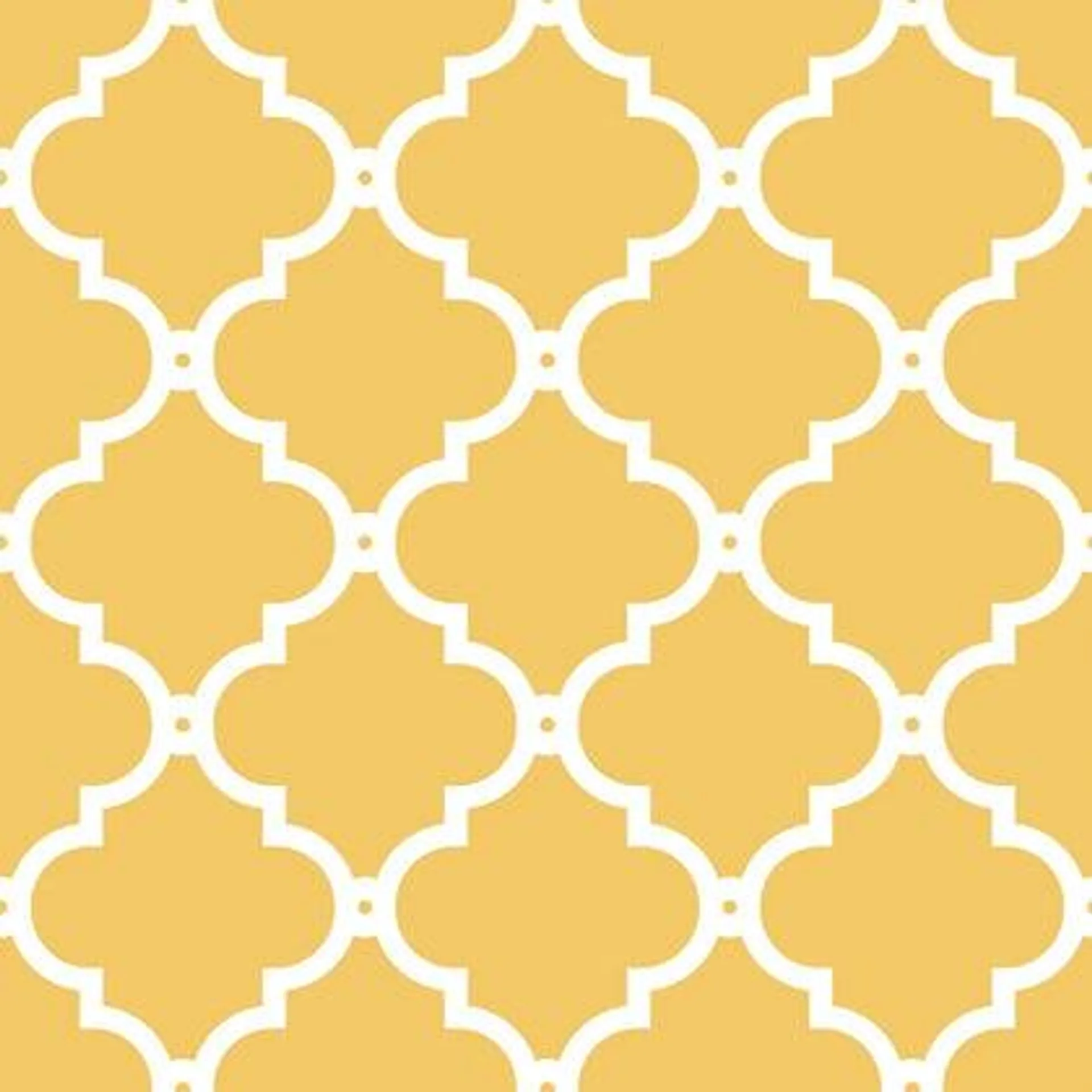 Morocco Trellis Wallpaper in Mustard and White