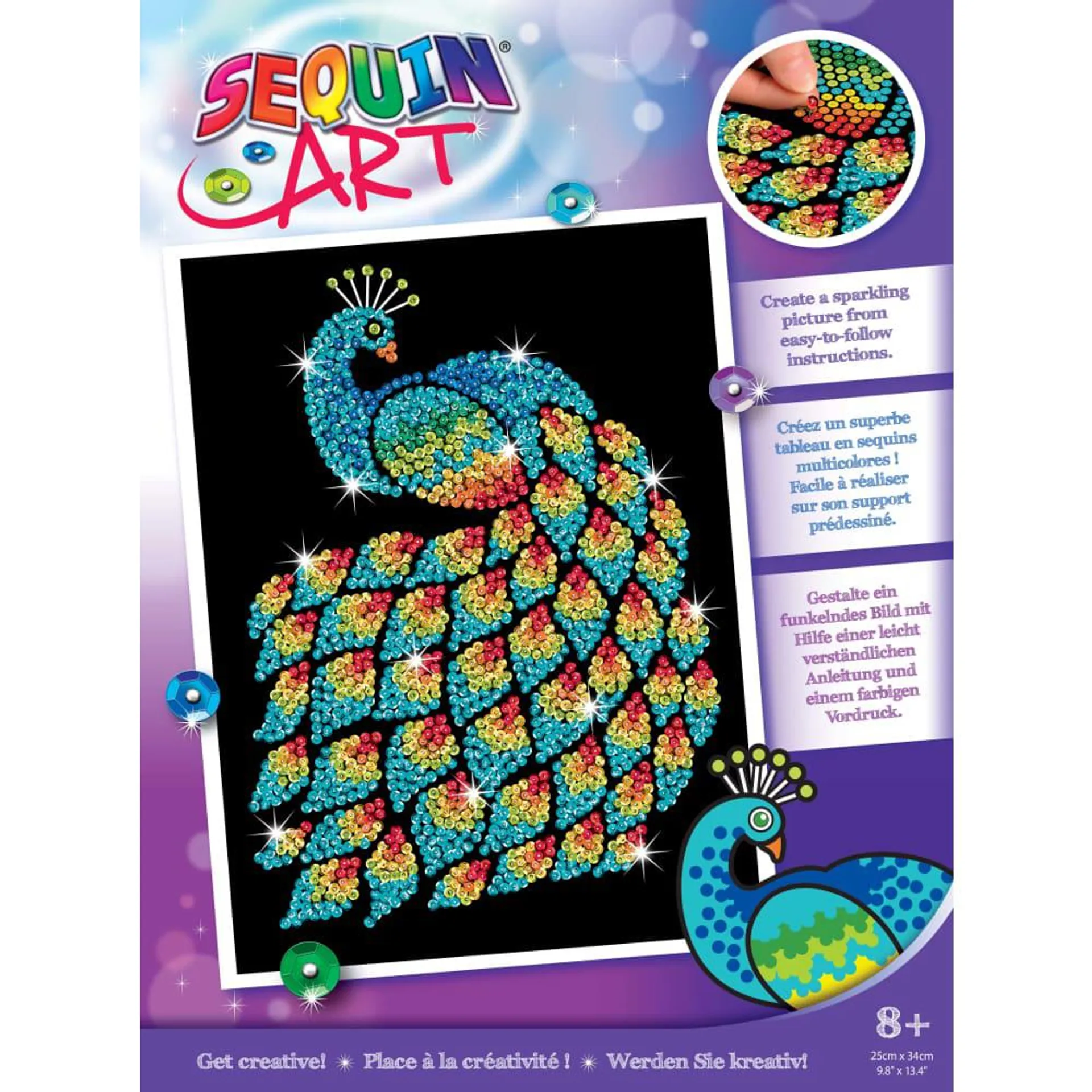 Sequin Art Purple Range - Peacock