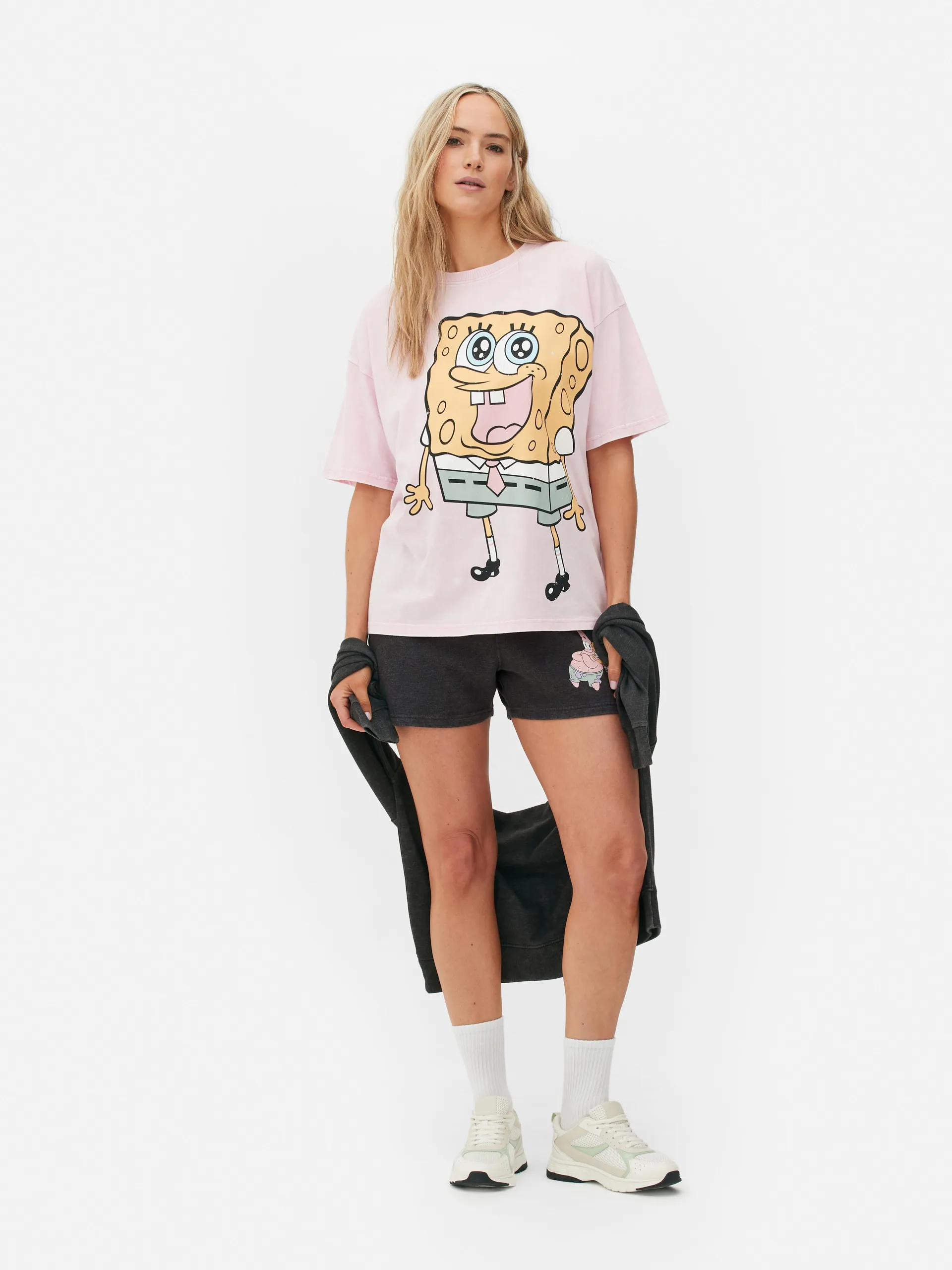 Calções pijama personagens SpongeBob Squarepants família mulher