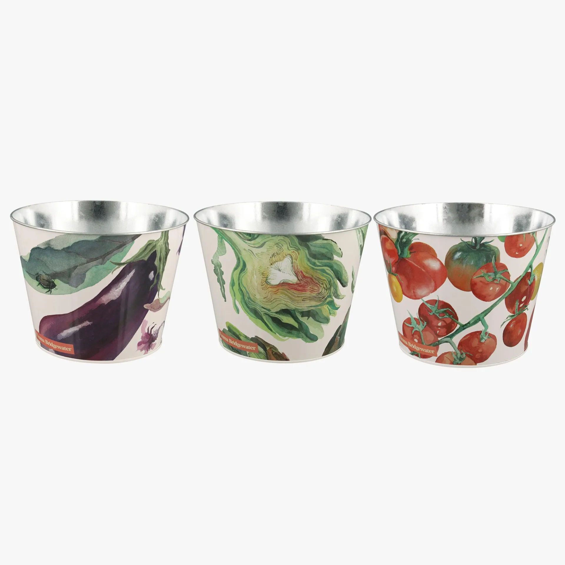 Vegetable Garden Set Of 3 Tin Plant Pots