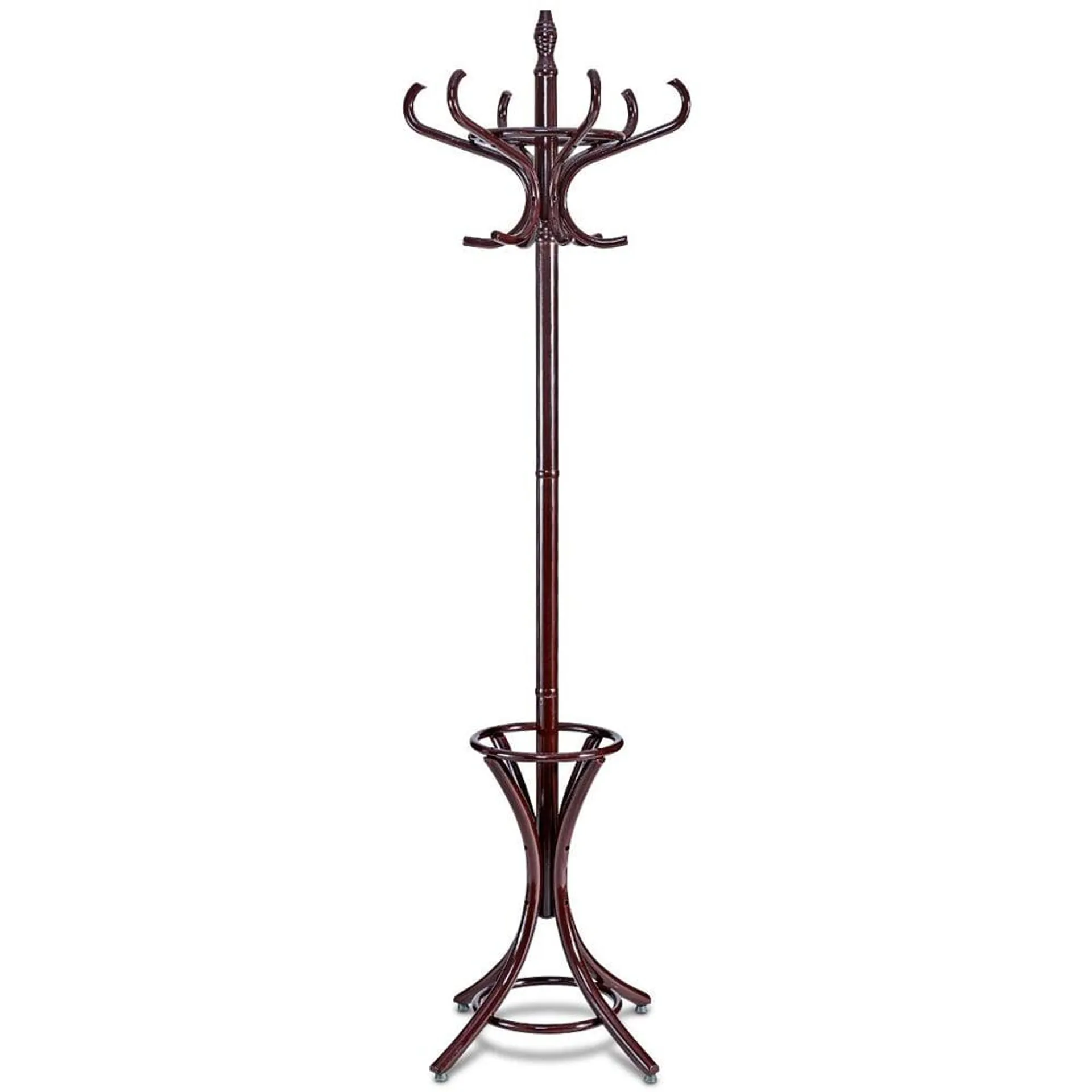 Costway Mahogany Floor Standing Coat Rack