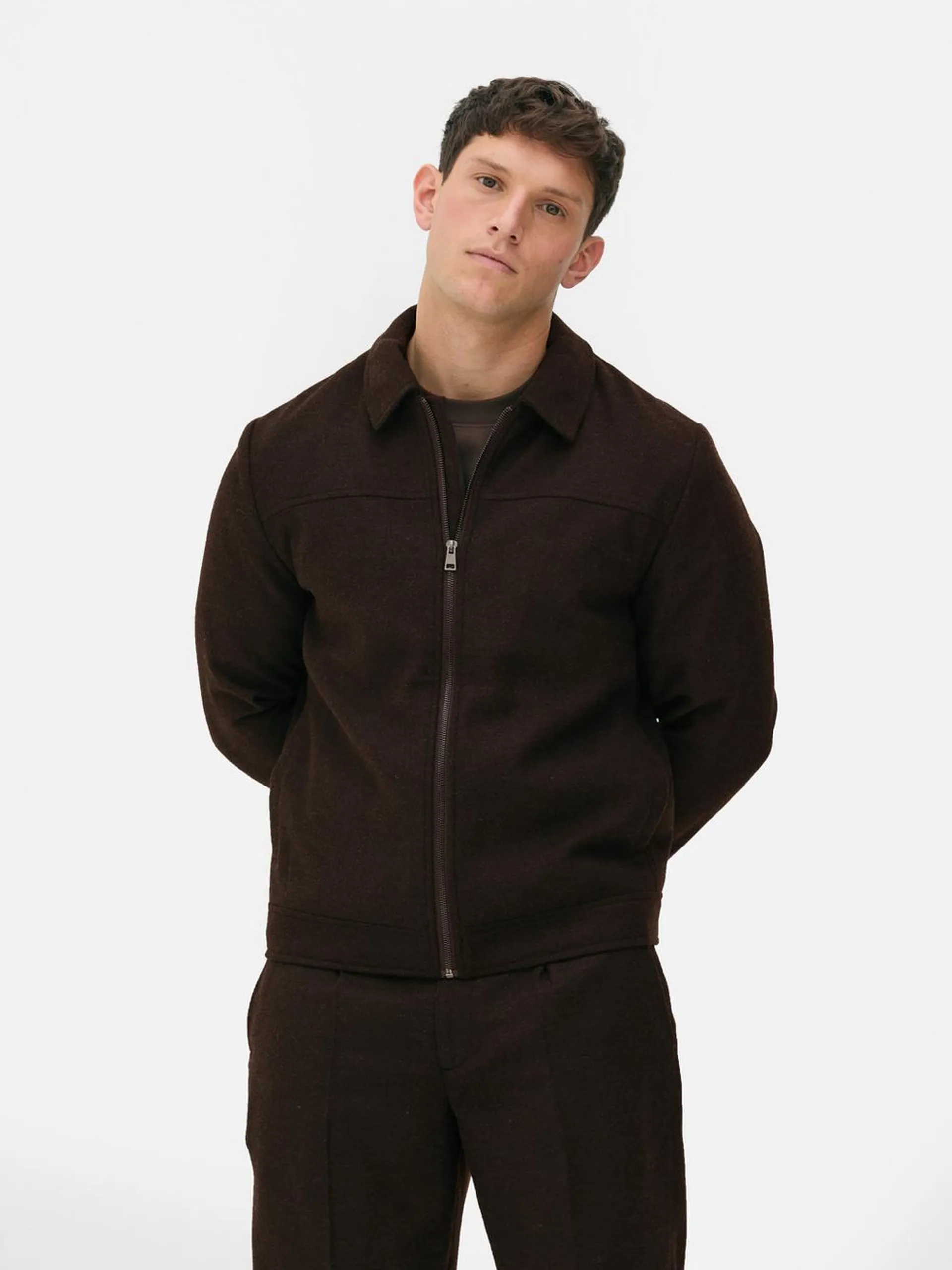 Kem Herringbone Zip Jacket